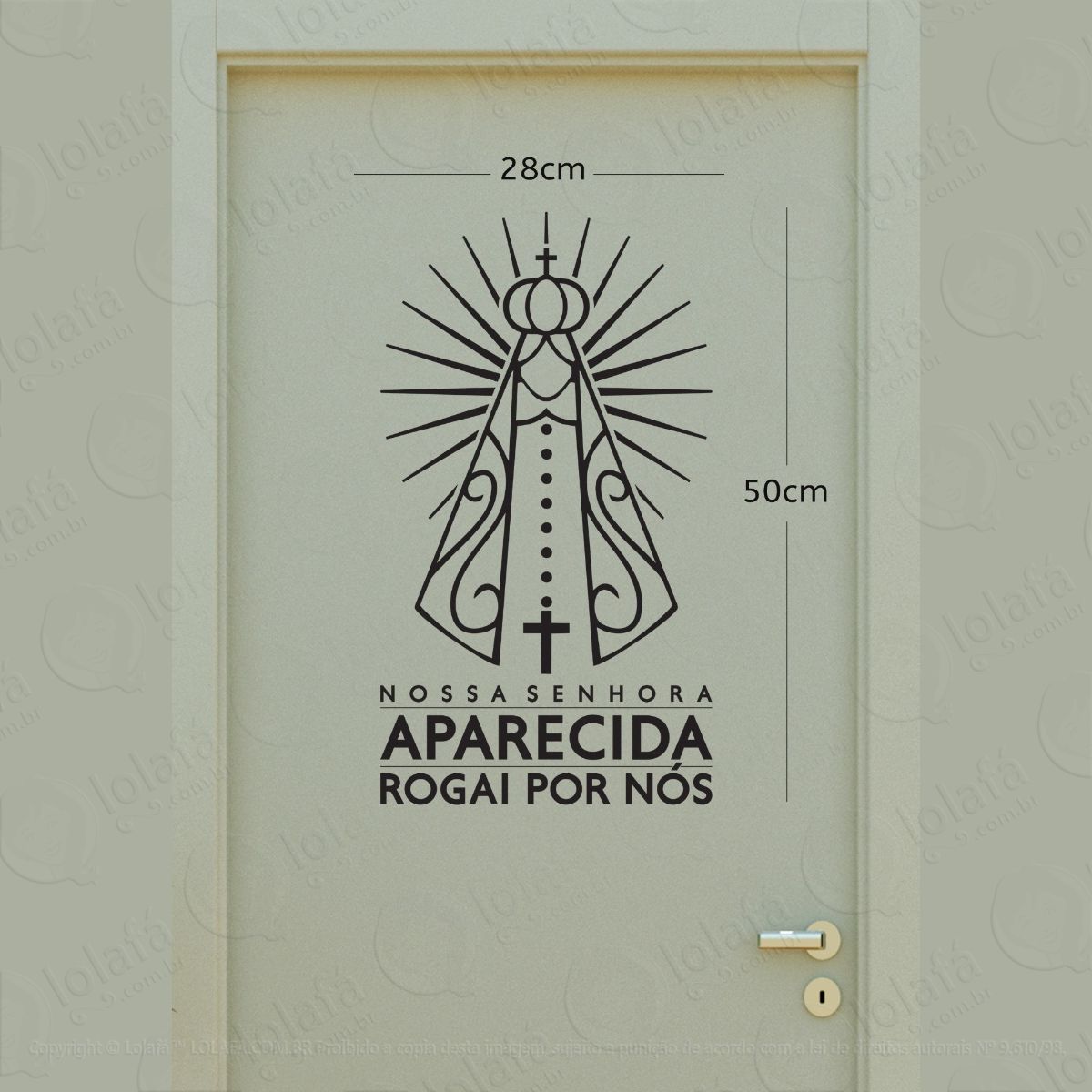 adesivo de parede religioso nossa senhora aparecida mod:1622