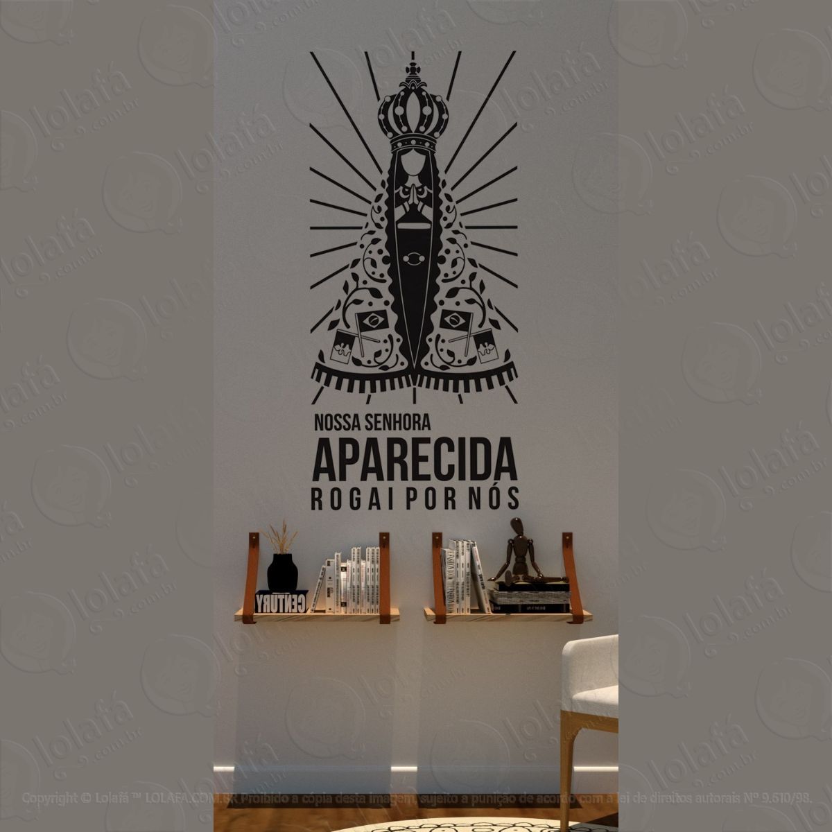 kit 3 adesivos decorativos parede católico mod:1636