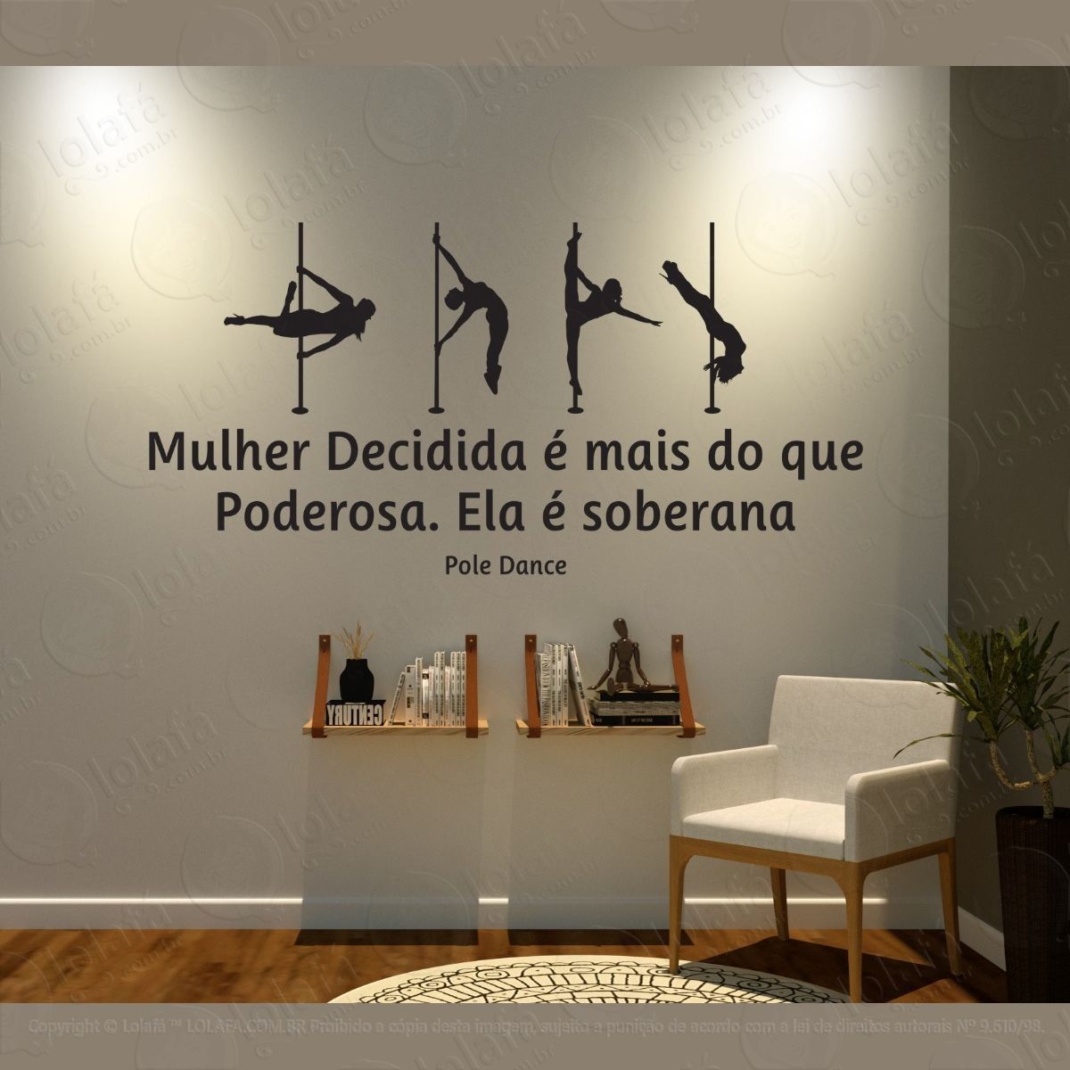 adesivo decorativo parede pole dance mulher decidida mod:1640