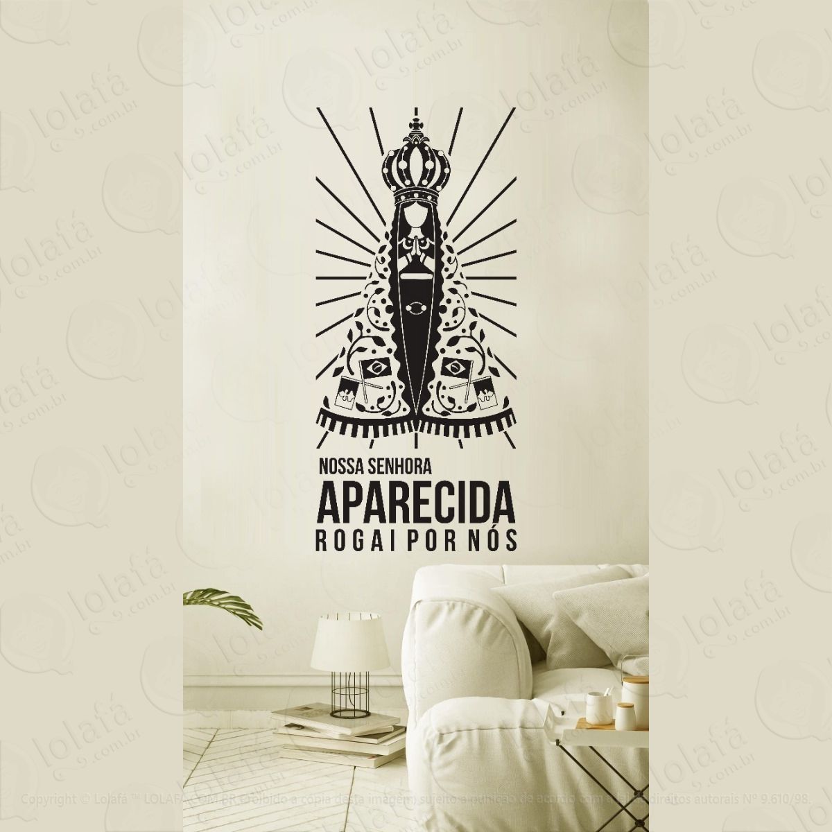 Adesivo Decorativo Para Portas Nossa Senhora Aparecida Mod:1674