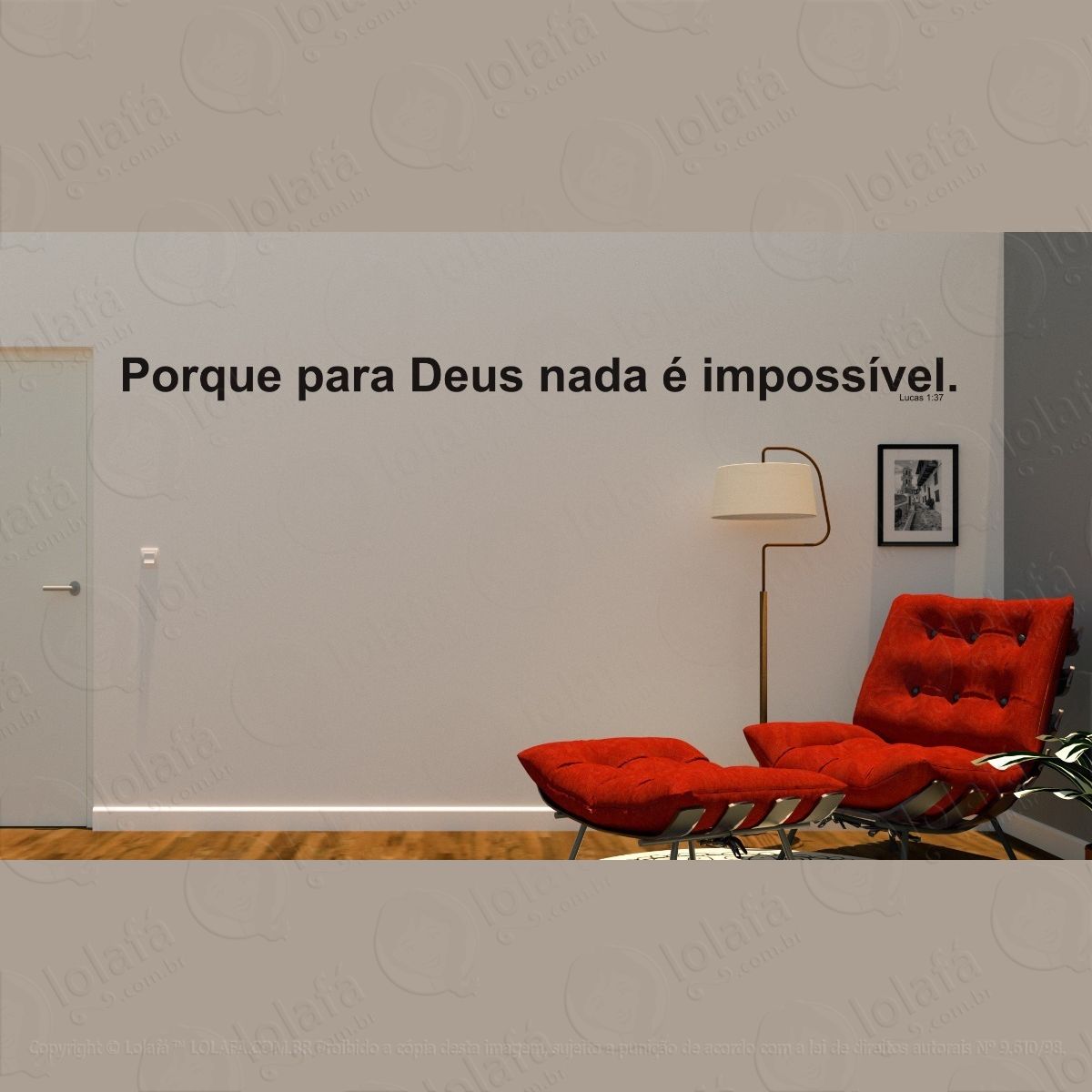 Adesivo Decorativo Para Parede Versículo Bíblico Mod:1675