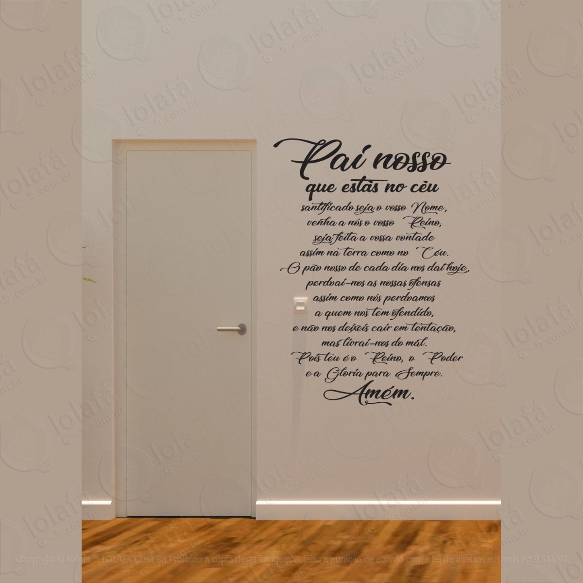 adesivo frase oração do pai nosso para parede mod:1676