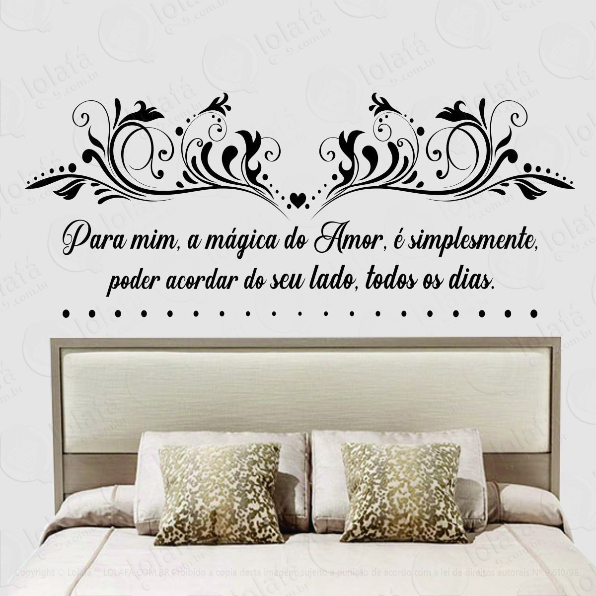 Adesivo De Parede Cabeceira De Cama Decorativo Frase Mod:1686
