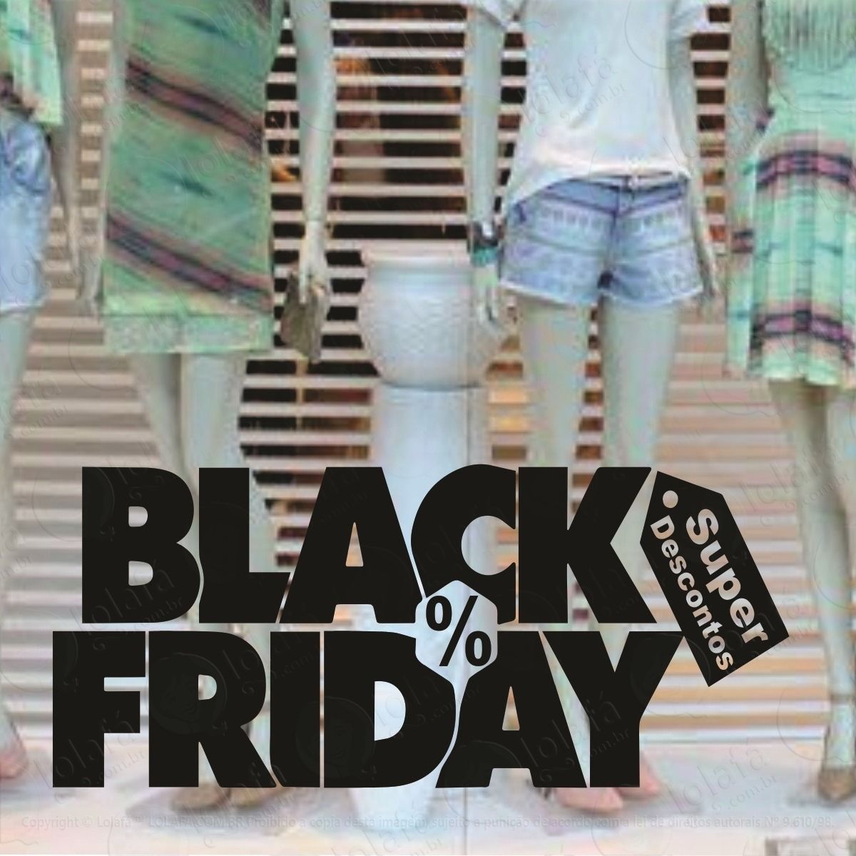 adesivo black friday decorativo vitrine loja fachada mod:1687