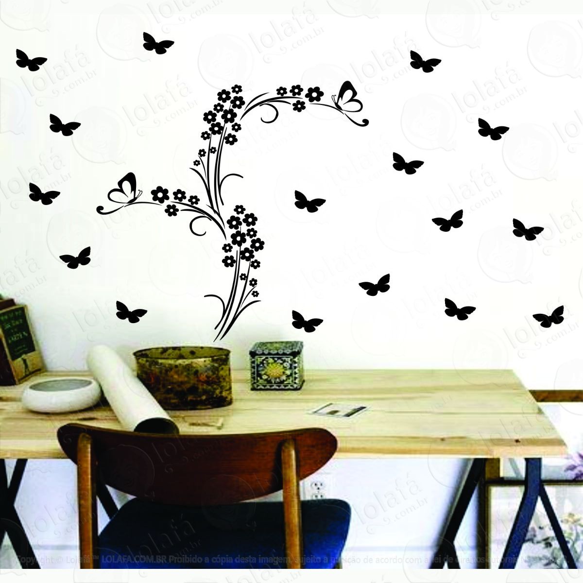 Adesivo Decorativo Parede Geladeira Porta Cozinha Box Floral Mod:1700