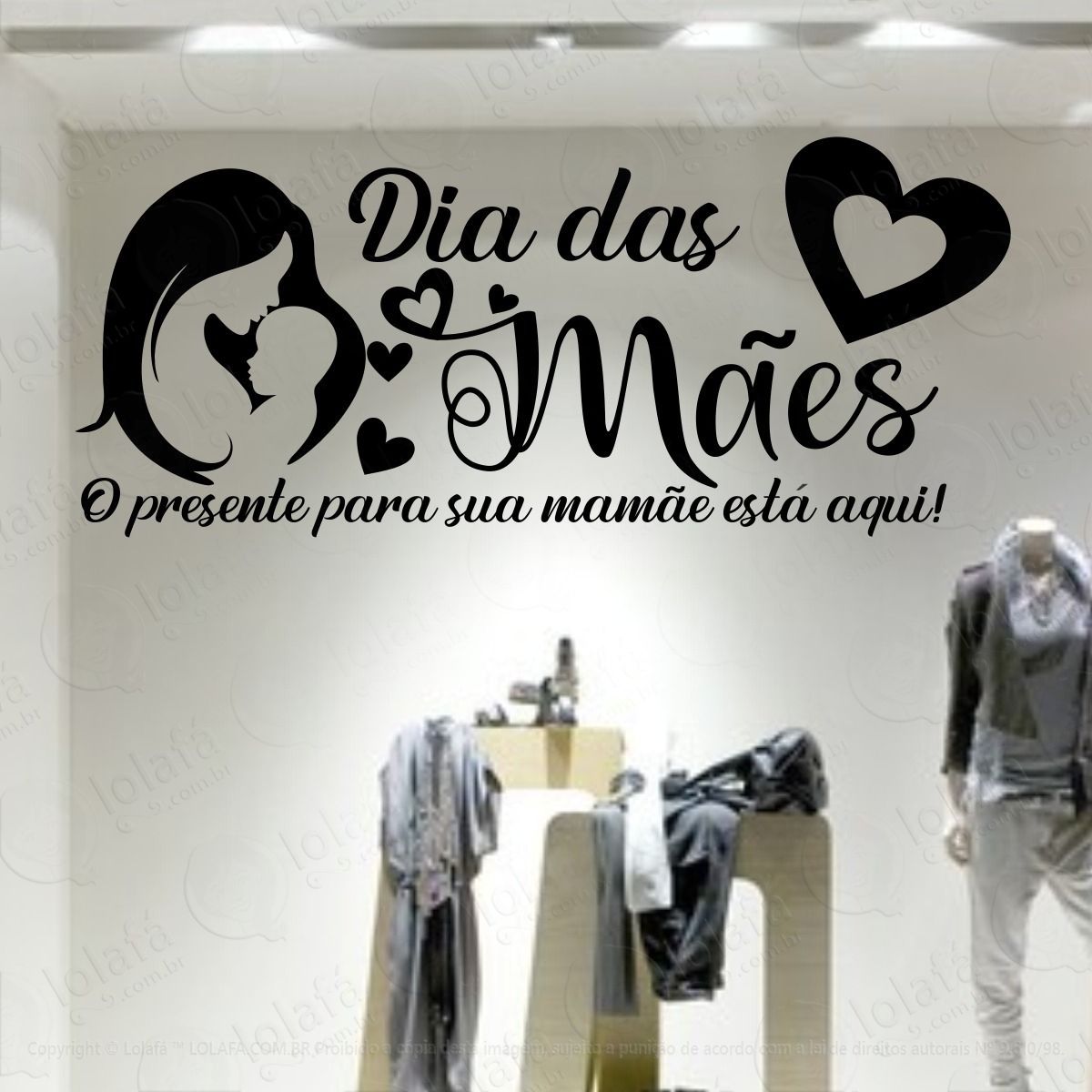 Adesivo Dia Das Mães Decoração Vitrine Loja Fachada Mod:1725