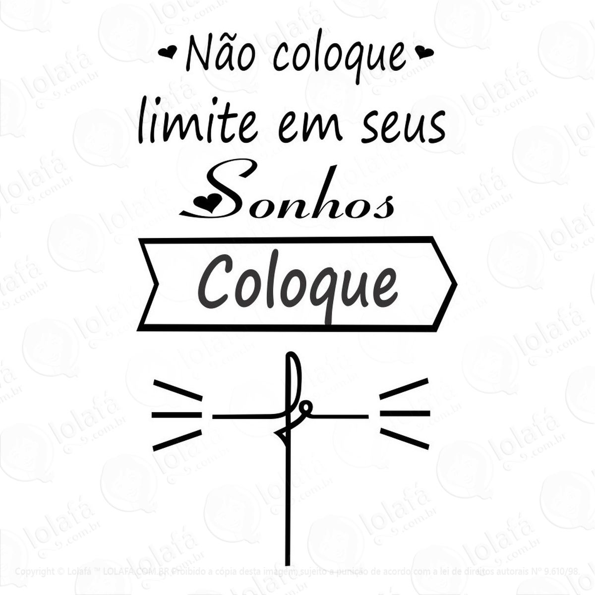 adesivos geladeira parede não coloque limite coloque fé mod:1737