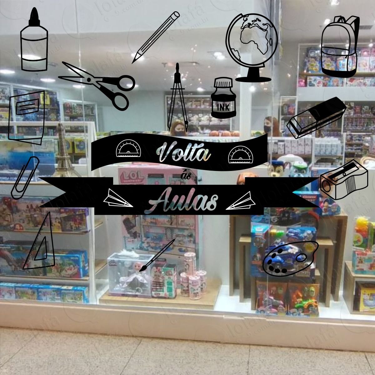 adesivo vitrine volta Ás aulas mod:1761