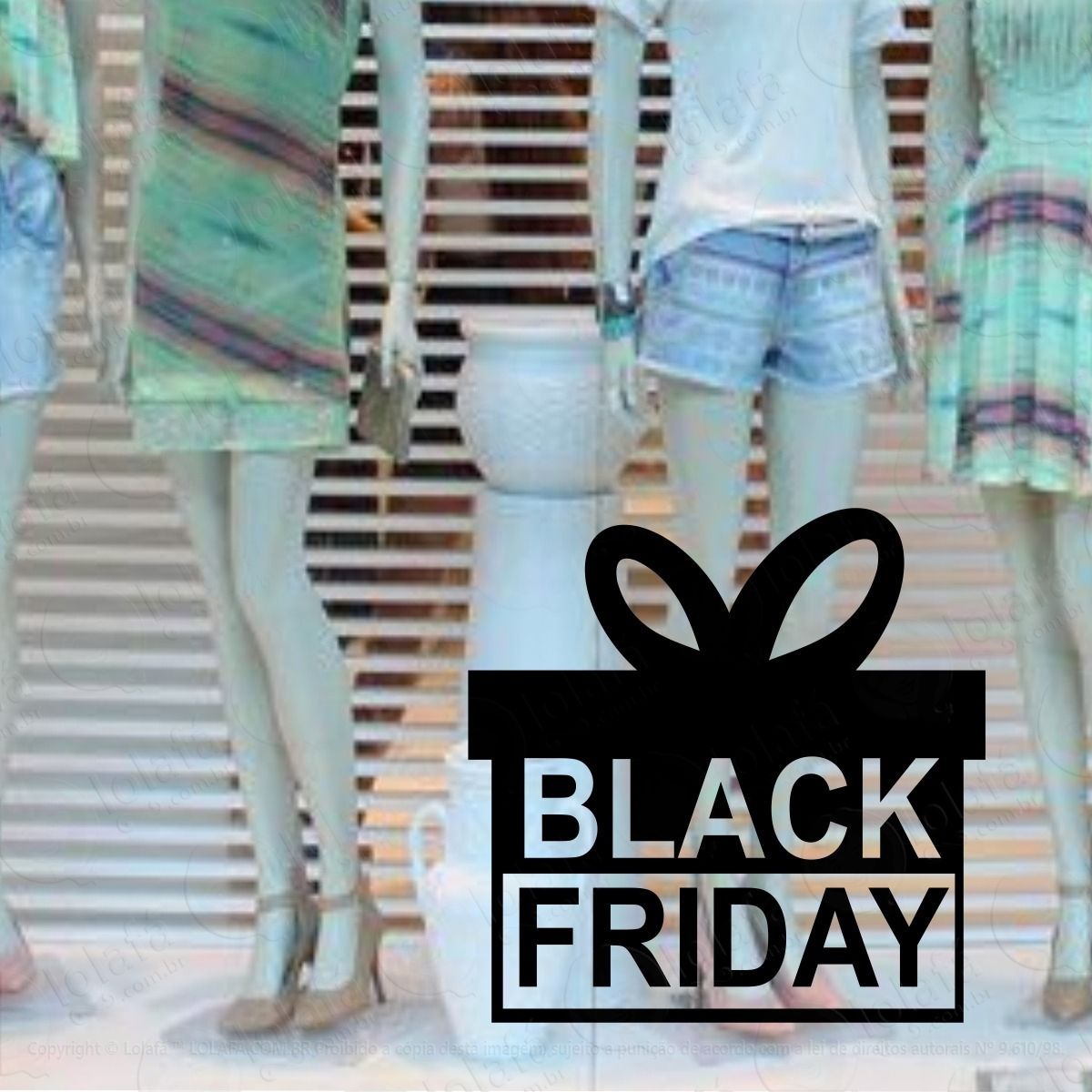 adesivo black friday decorativo vitrine de loja fachada mod:1765