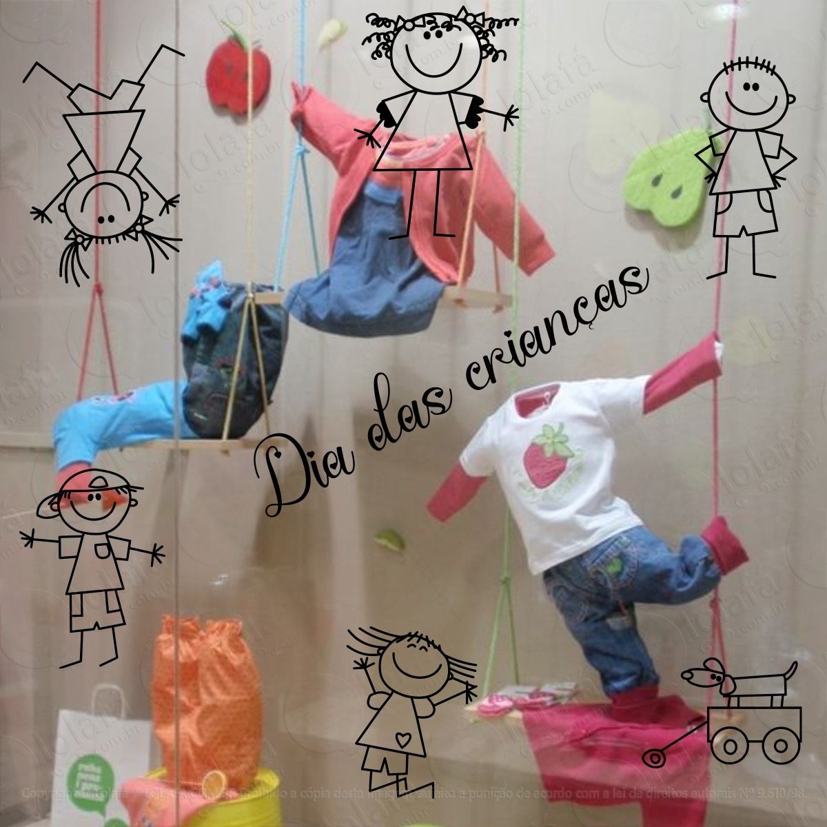 Adesivo Vitrine Dia Das Crianças Decoração Fachada Mod:1773