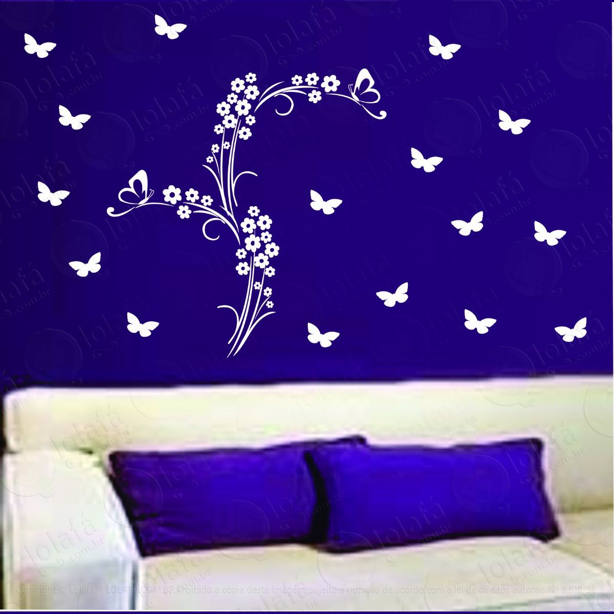adesivo decorativo parede geladeira porta cozinha box floral mod:1809