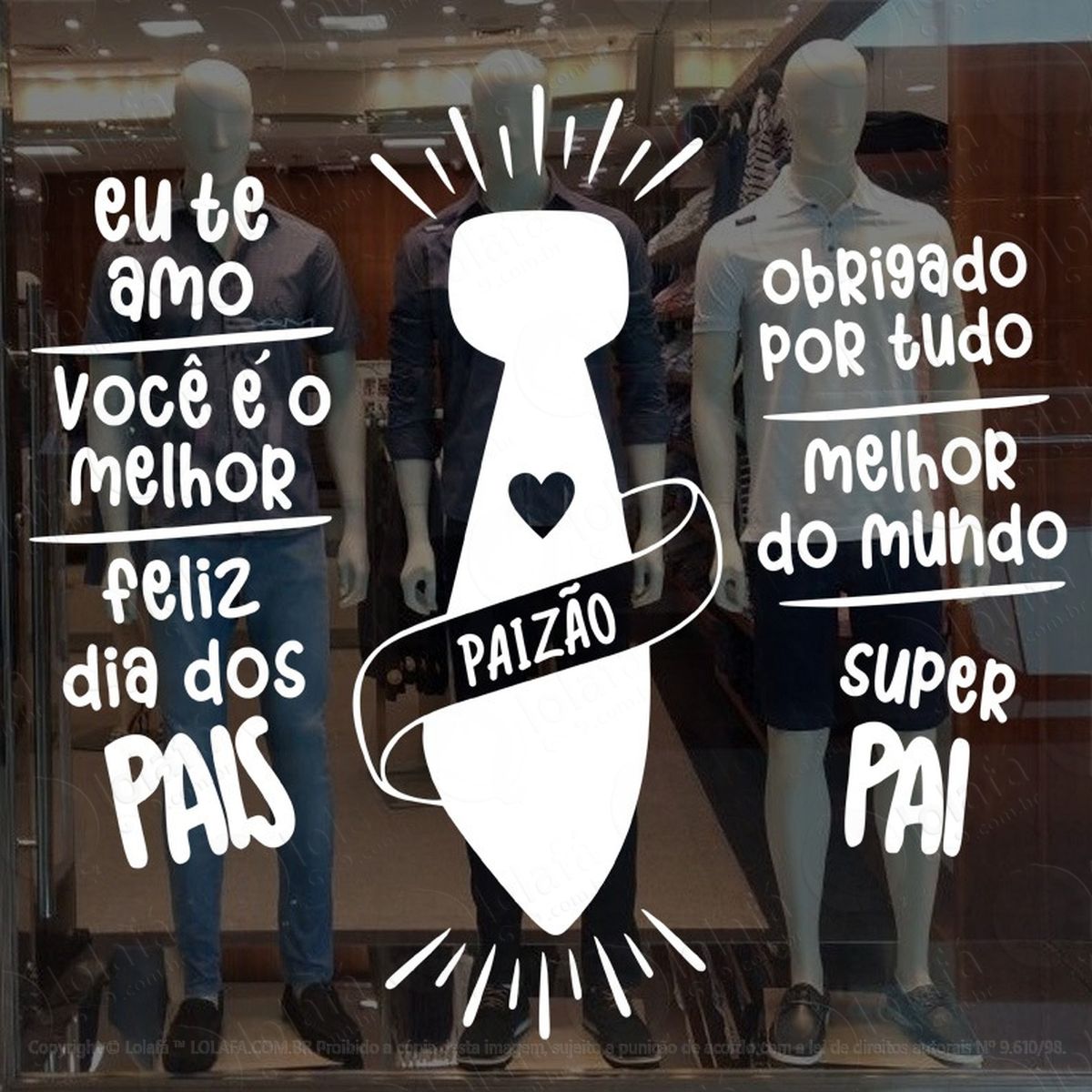 Adesivo Decorativo Vitrine Feliz Dia Dos Pais Super Pai Mod:1827