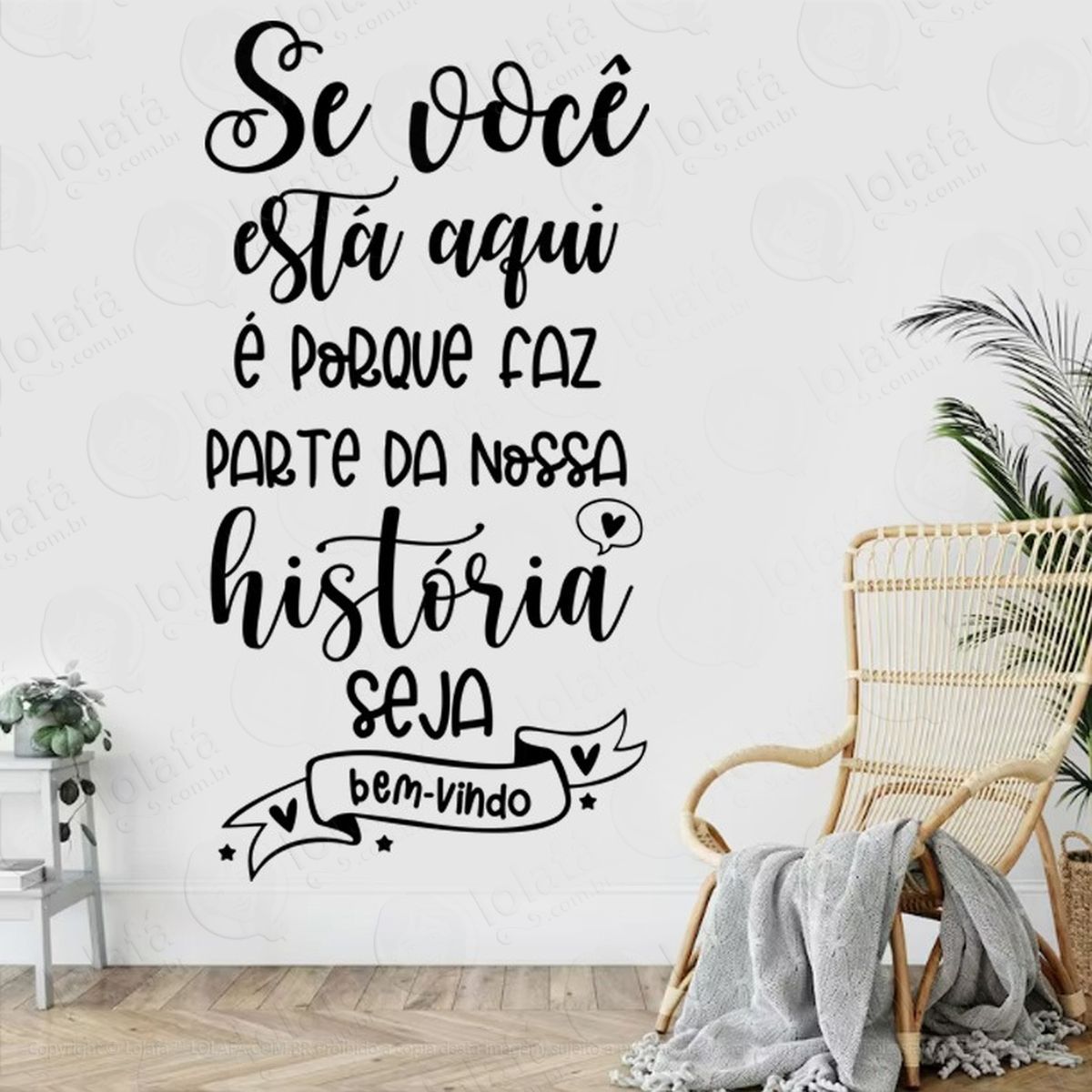 adesivo de parede frase seja bem vindo mod:1854
