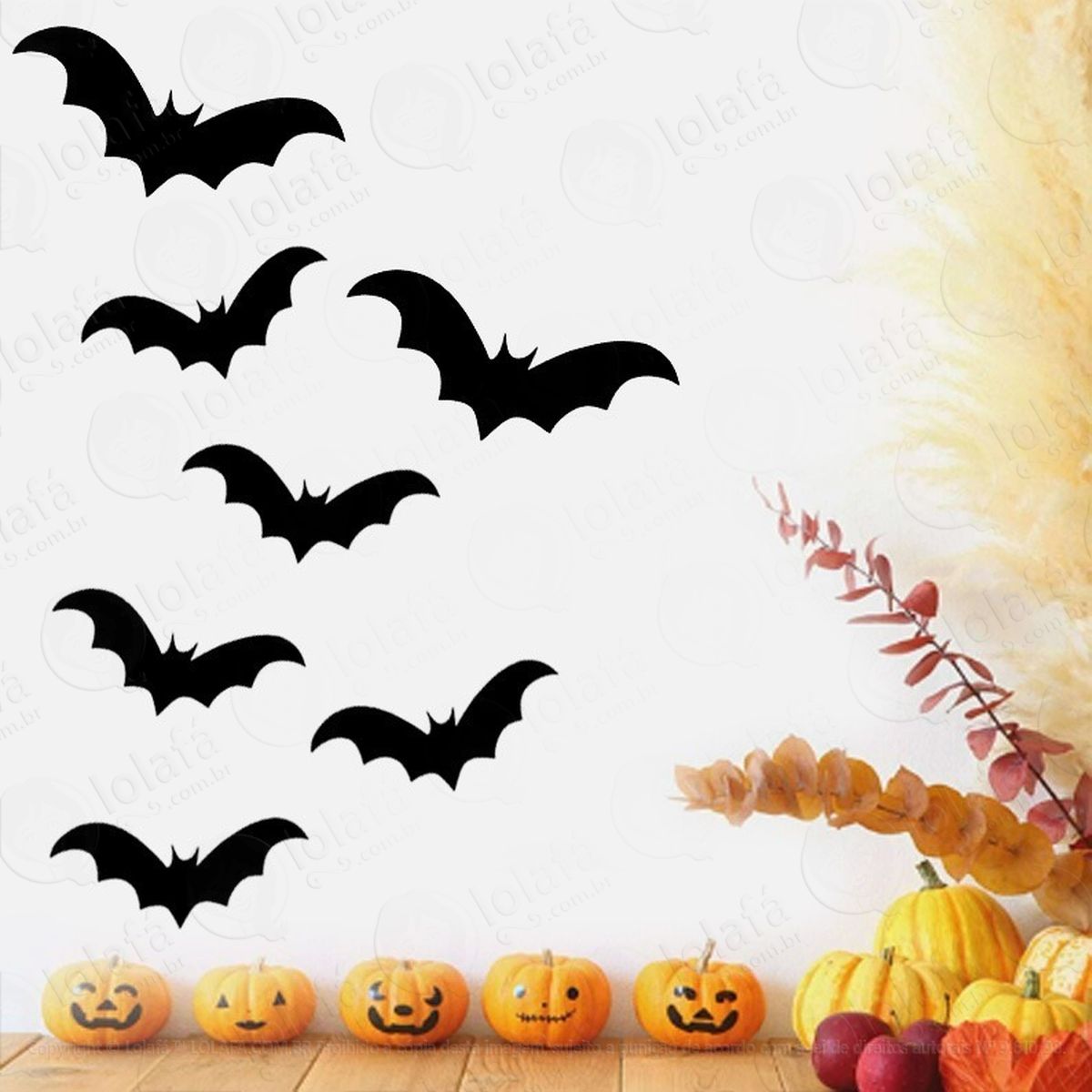 adesivo de parede decoração halloween morcego mod:1866