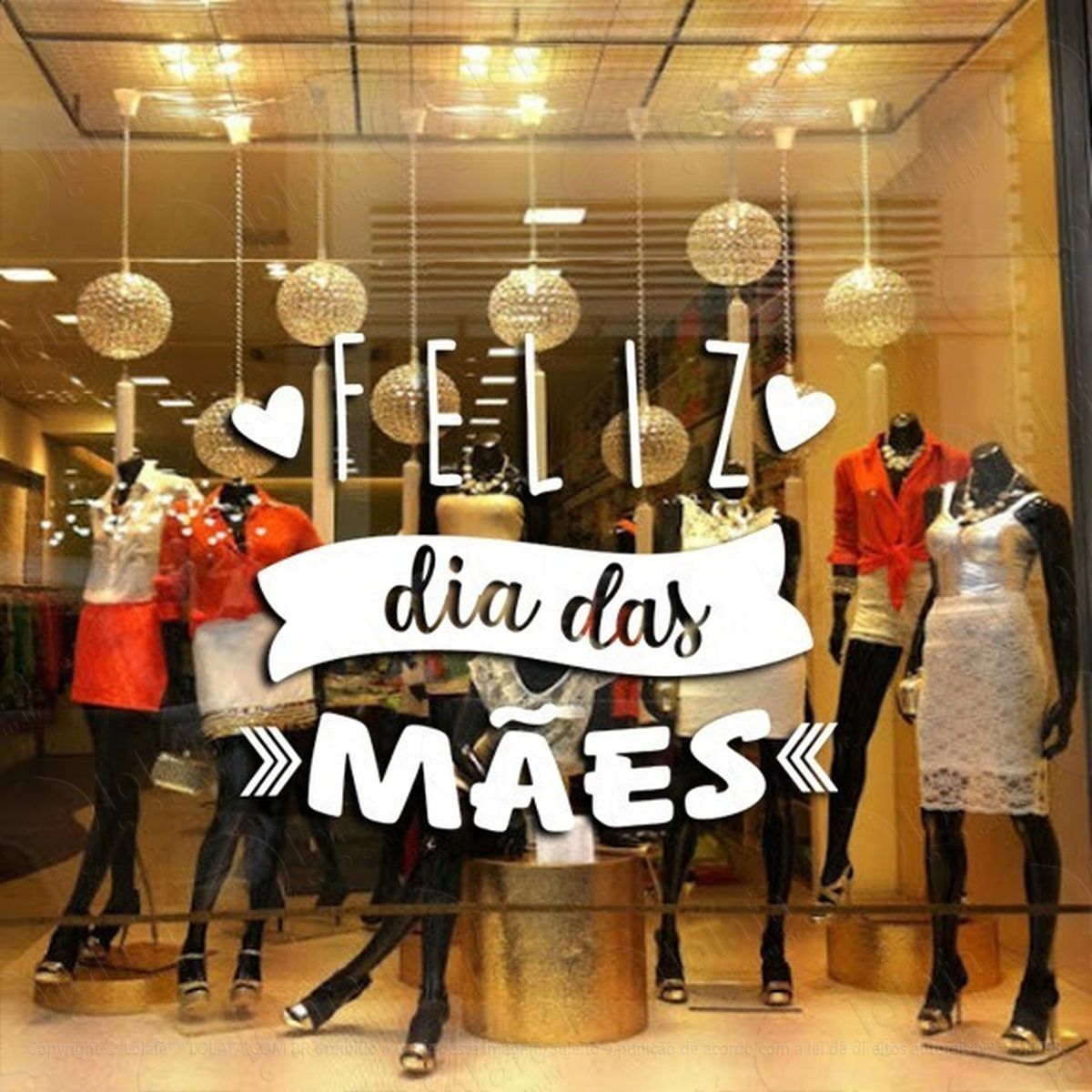 adesivo decorativo vitrine feliz dia das mães mod:1923