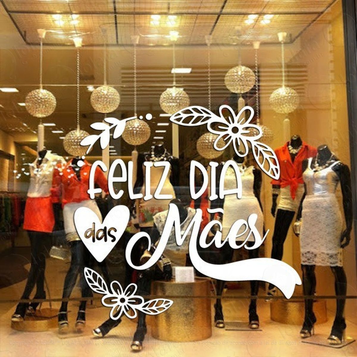 kit adesivo decorativo vitrine dia das mães namorados pais mod:1952