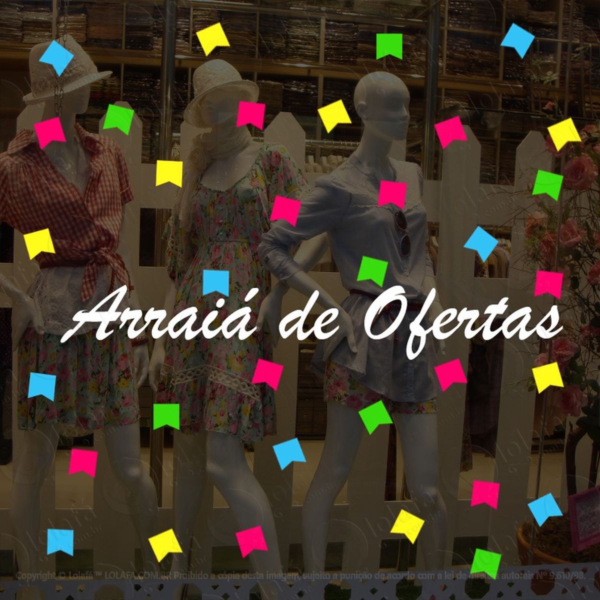 Adesivo Para Decoração Festa Junina Arraiá Bandeirinhas Mod:1980