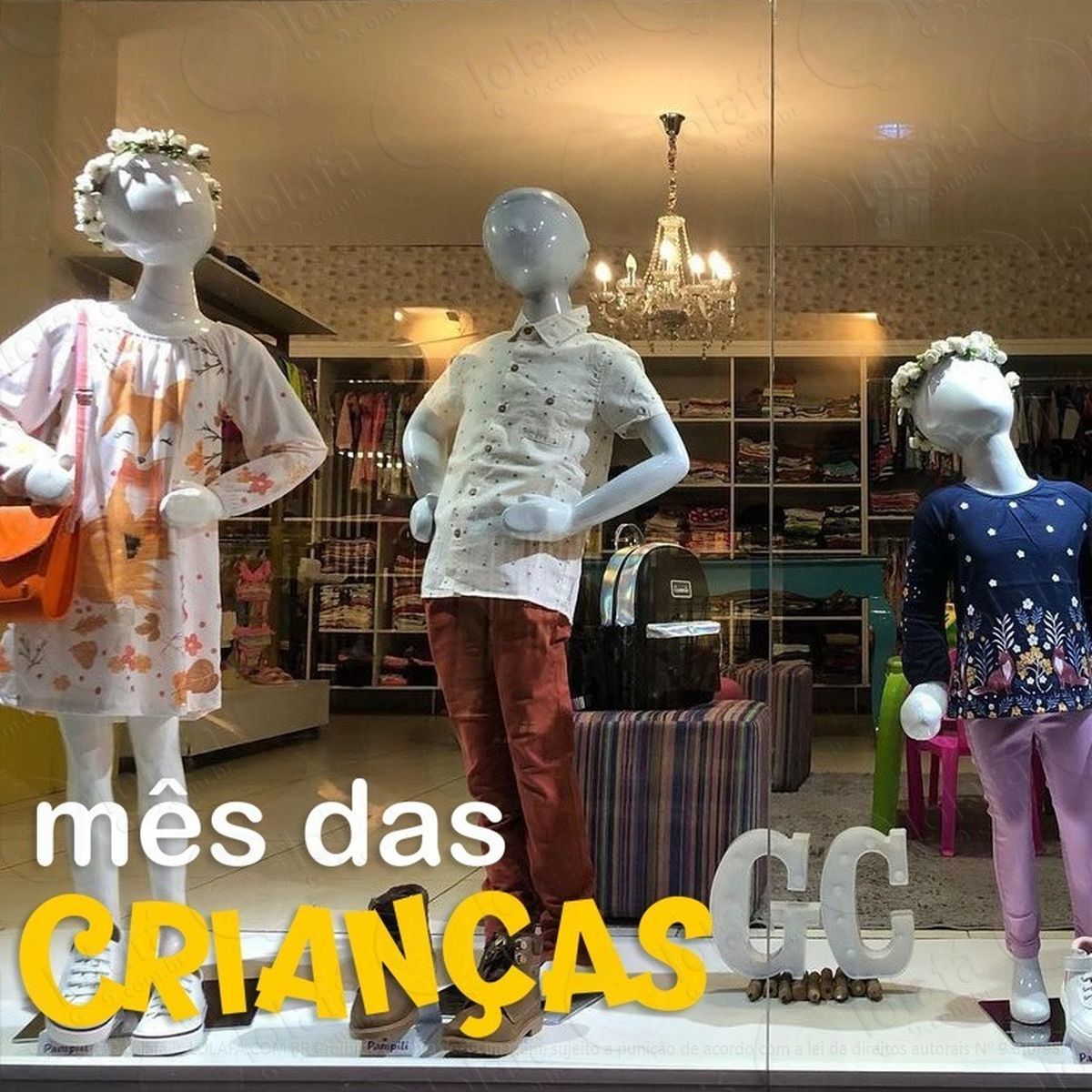 Adesivo Decorativo Vitrine Mês Das Crianças Mod:1981
