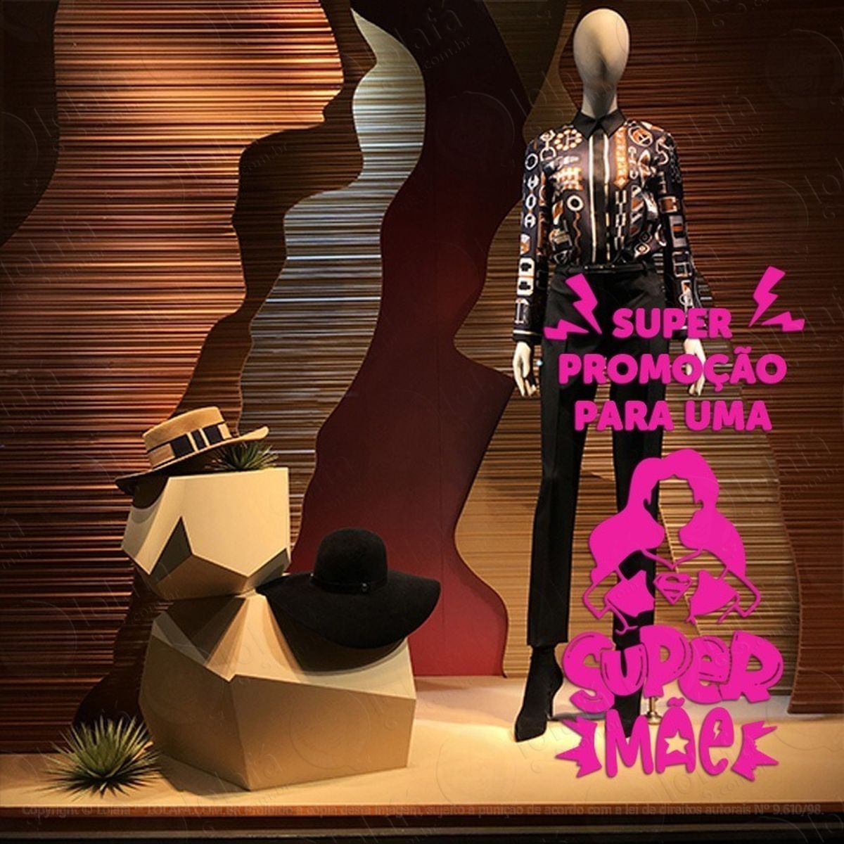 adesivo decorativo vitrine super promoção para uma super mãe mod:1998