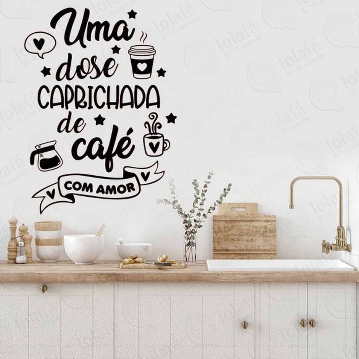 Adesivo De Parede Uma Dose Caprichada De Café Com Amor Mod:2069