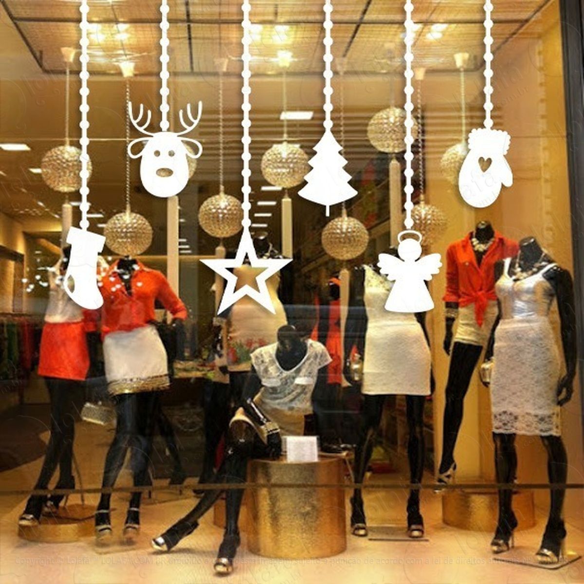 adesivo decorativo vitrine enfeites de natal mod:2088