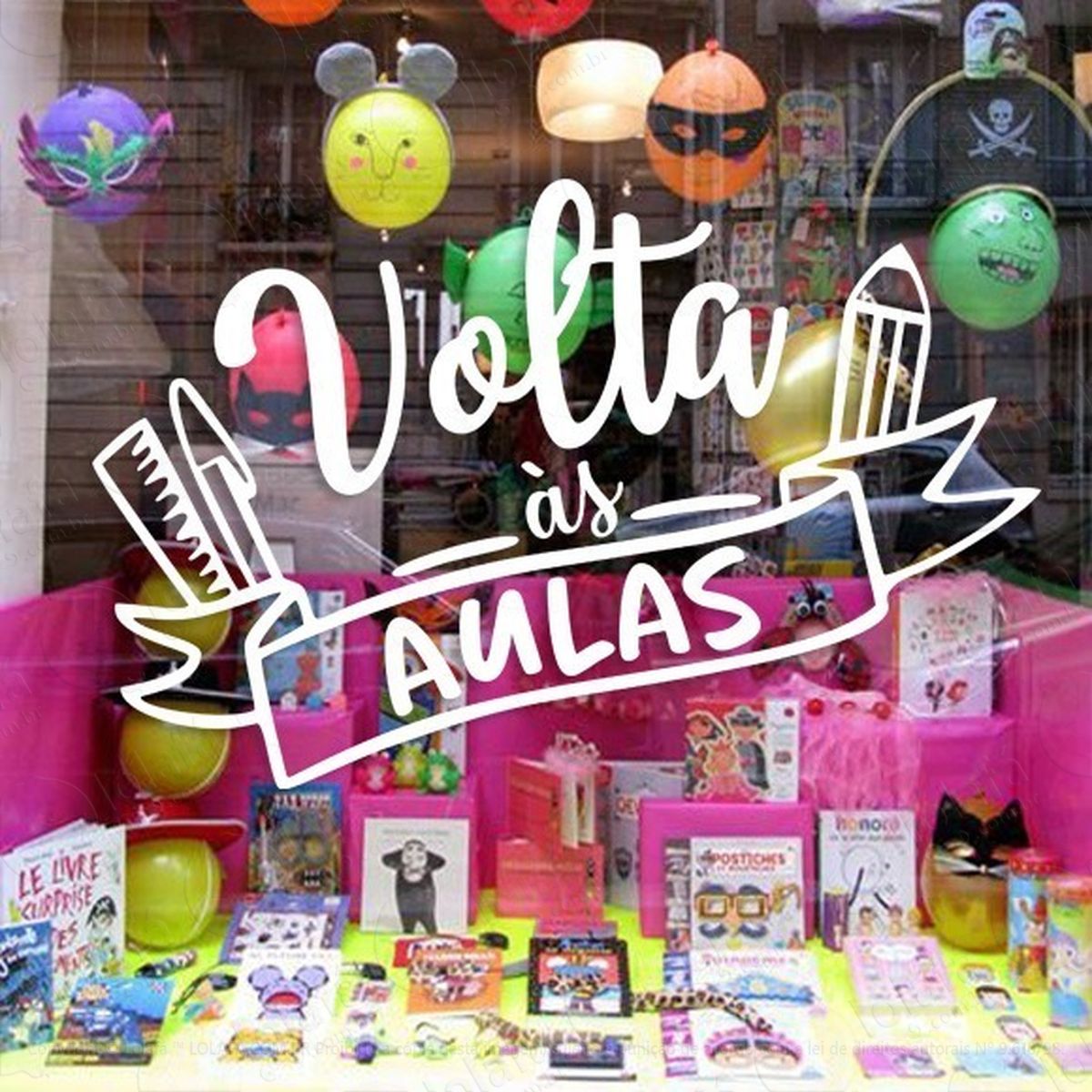 Adesivo Decorativo Vitrine Papelaria Volta Às Aulas Mod:2114