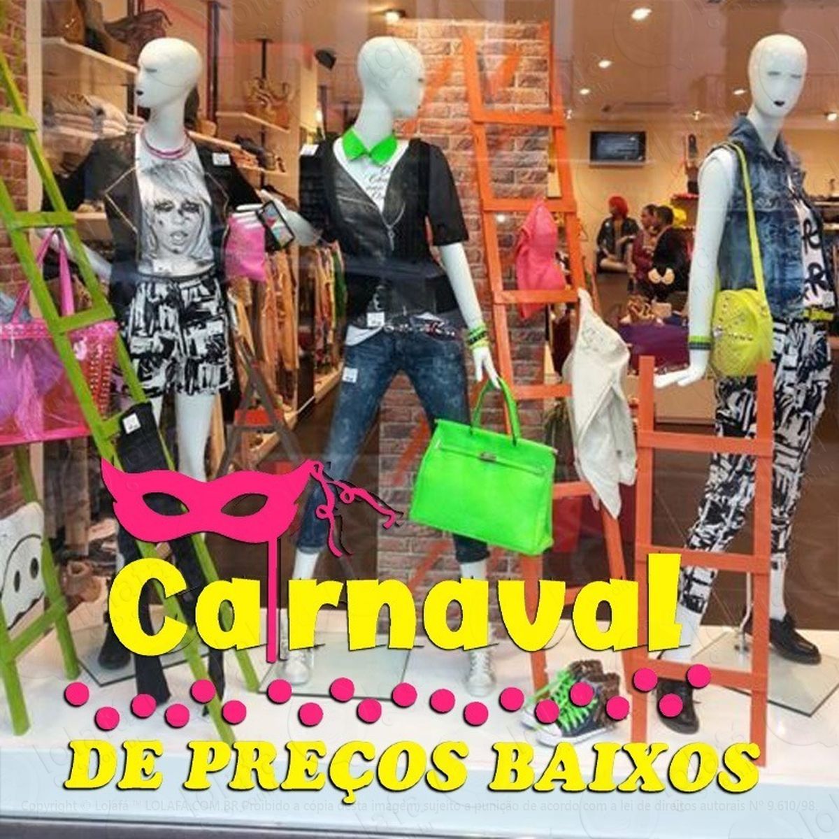 Adesivo Decorativo Vitrine Carnaval De Preços Baixos Mod:2120