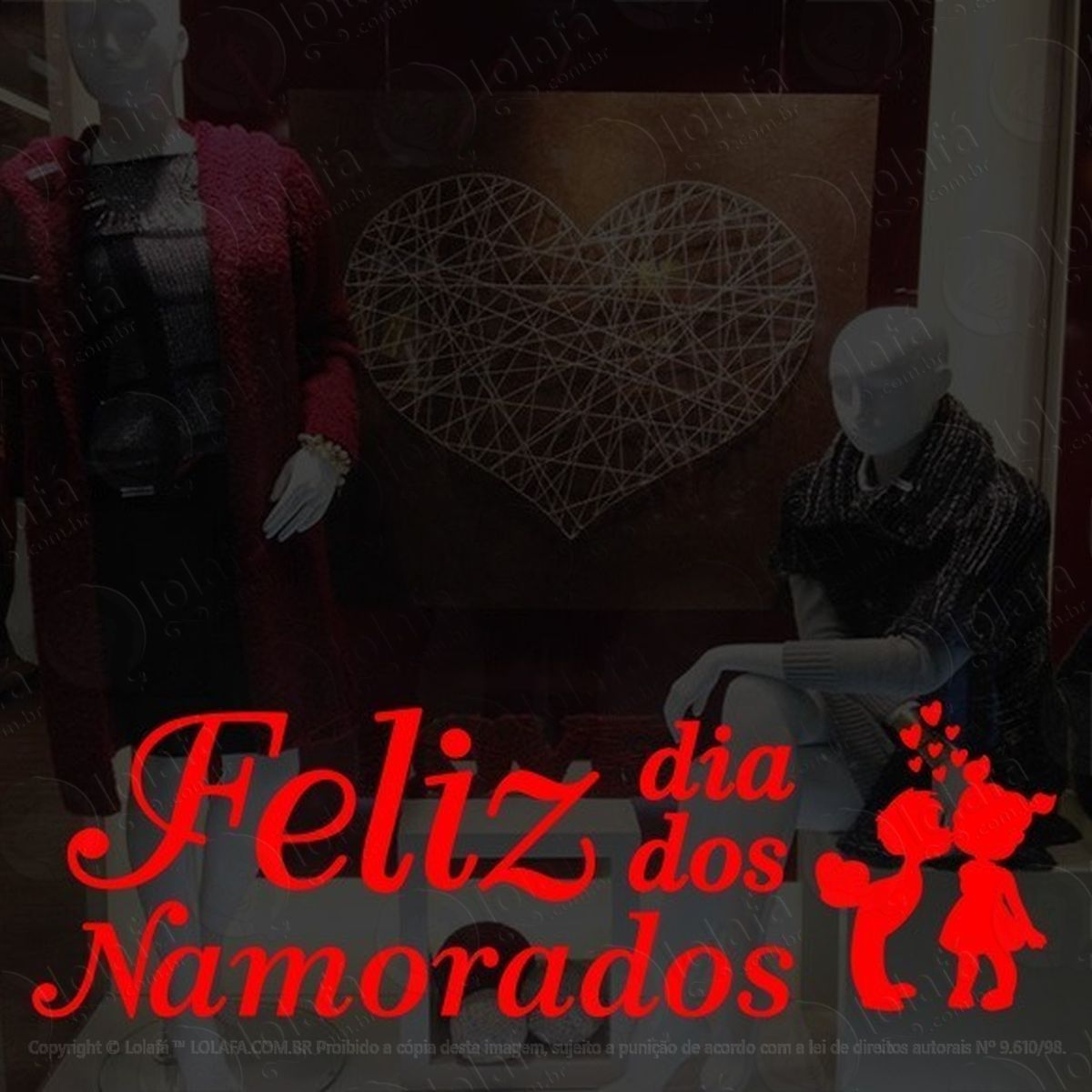 adesivo decorativo vitrine feliz dia dos namorados casal mod:2194