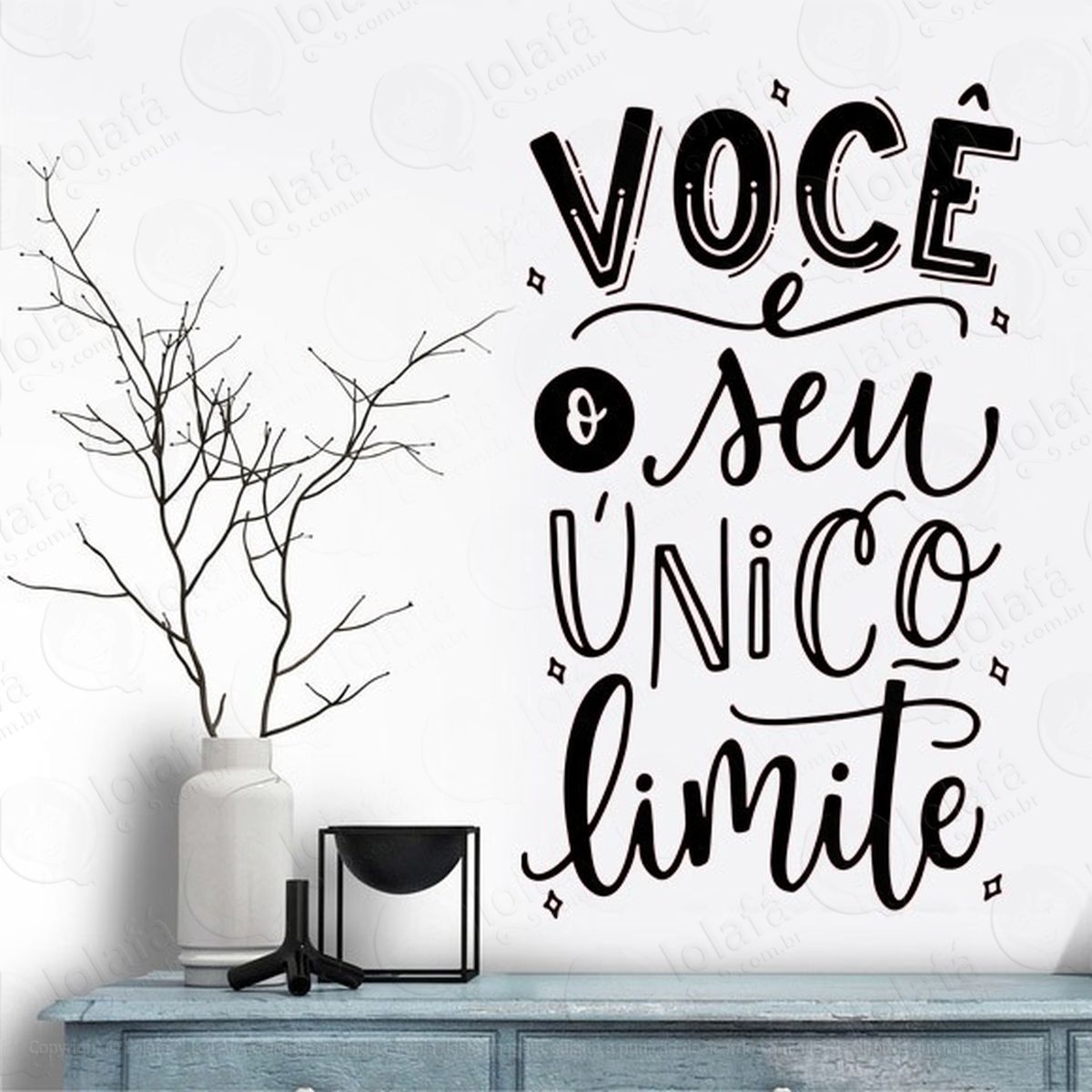 adesivo de parede frase motivação você É o seu Único limite mod:2212