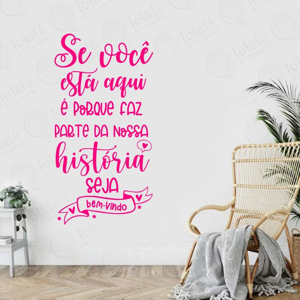 adesivo de parede frase seja bem vindo mod:2230