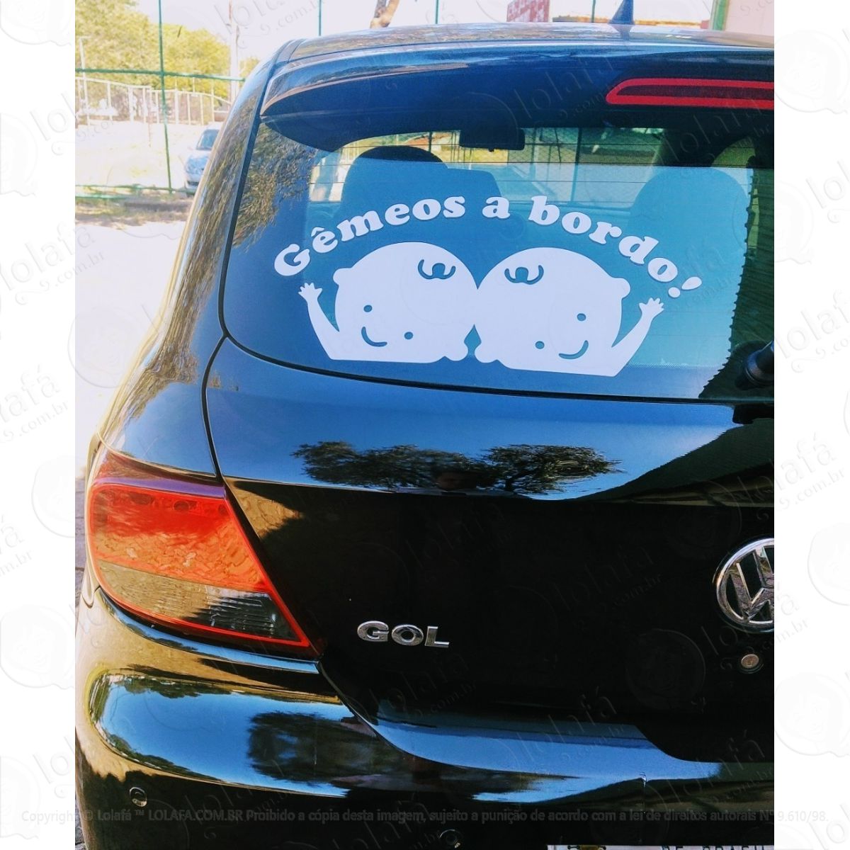 adesivo automotivo parabrisa vidro carro gêmeos a bordo mod:2240