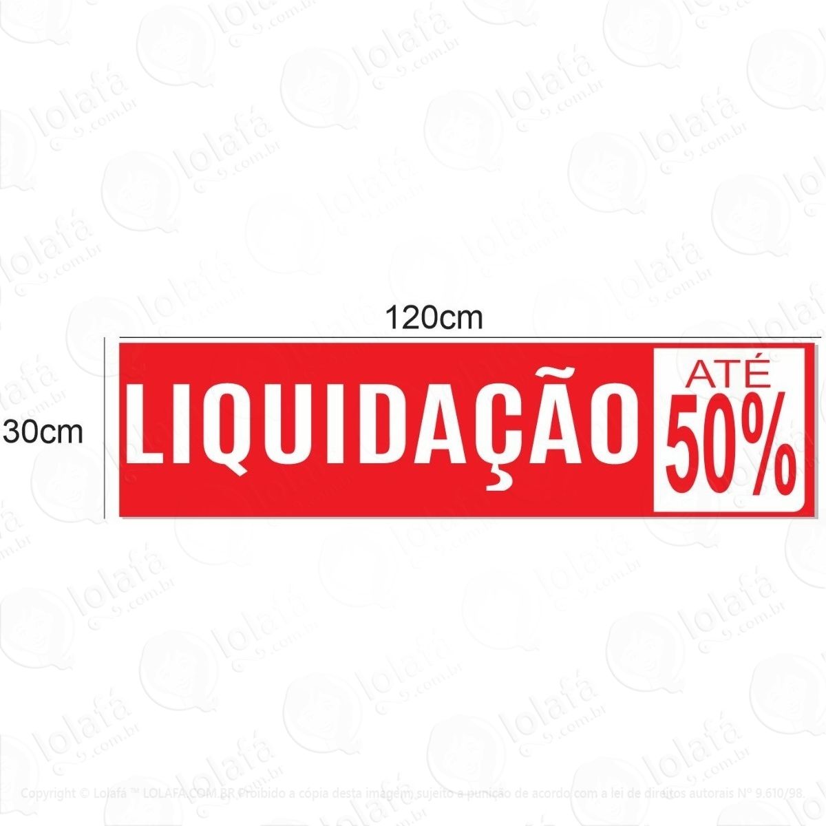 adesivo liquidação 50% para vitrine 120x30cm mod:2246