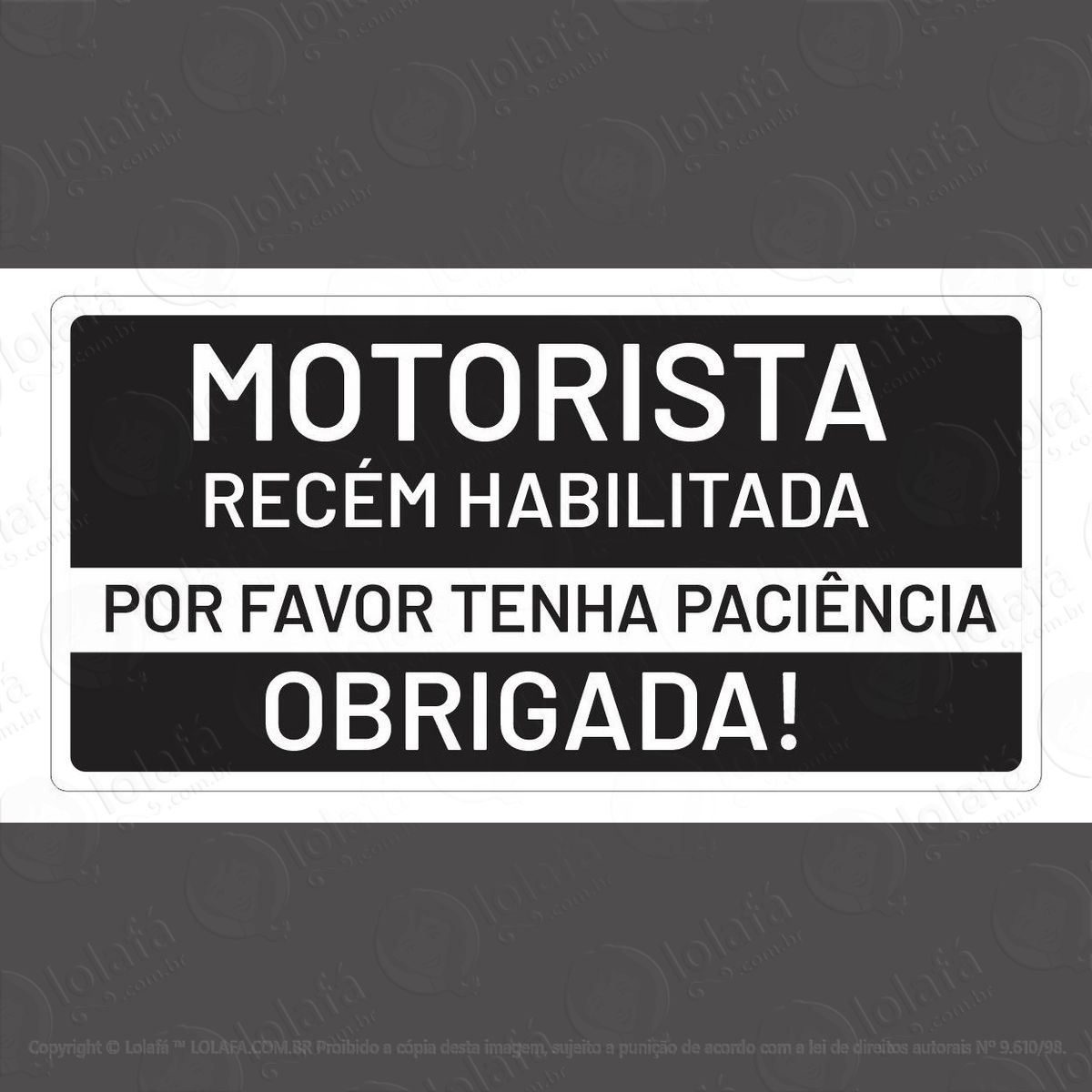 imã adesivo carro motorista recém habilitada seja paciente mod:2281