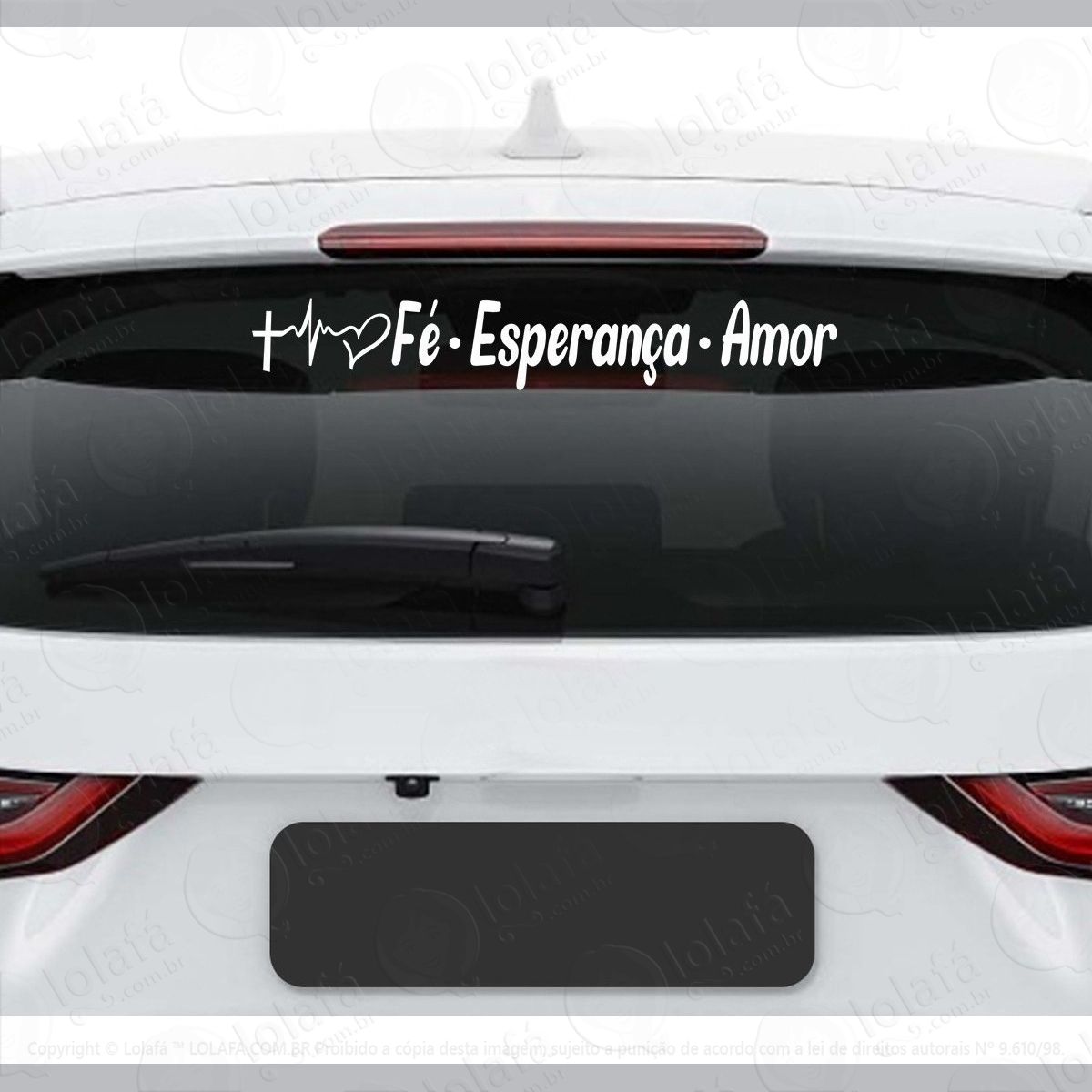adesivo fé esperança amor automotivo frase vidro veiculo mod:2661