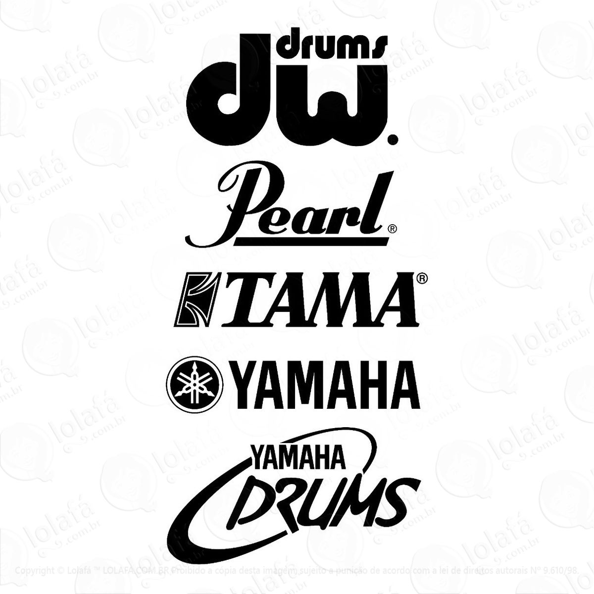 adesivo recorte bumbo bateria dw mapex odery pinguim gretsch mod:2671