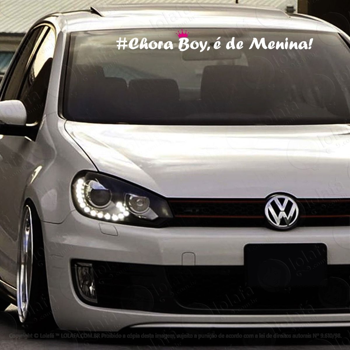 adesivo parabrisa chora boy É de menina carro som automotivo mod:2681