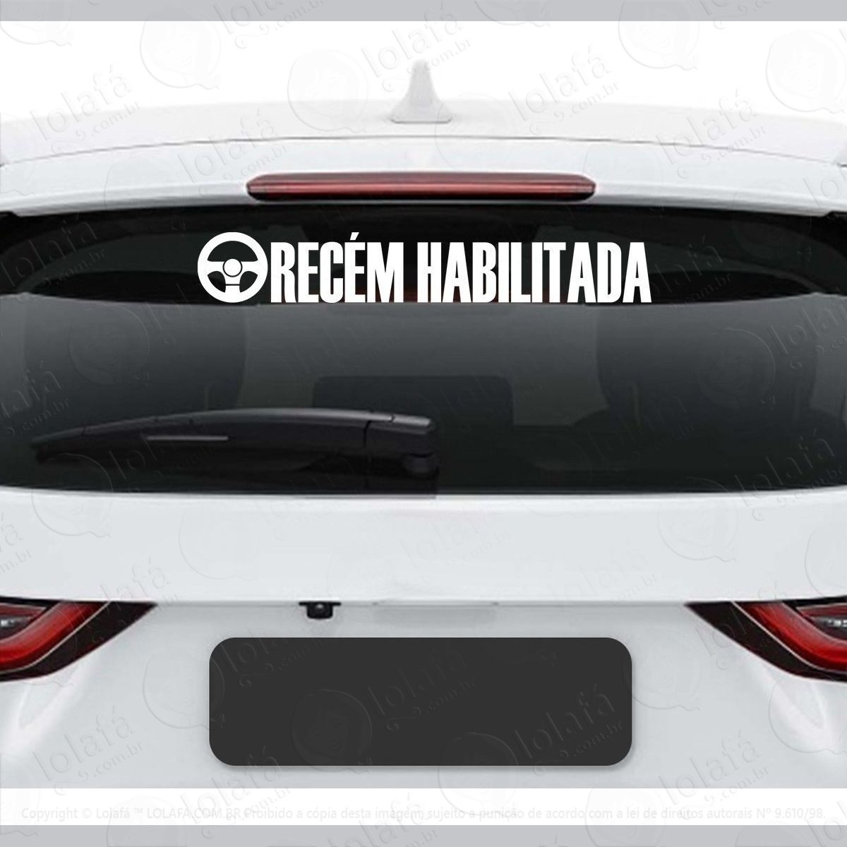 adesivo recém habilitada carta nova carro vidro veiculo mod:2682