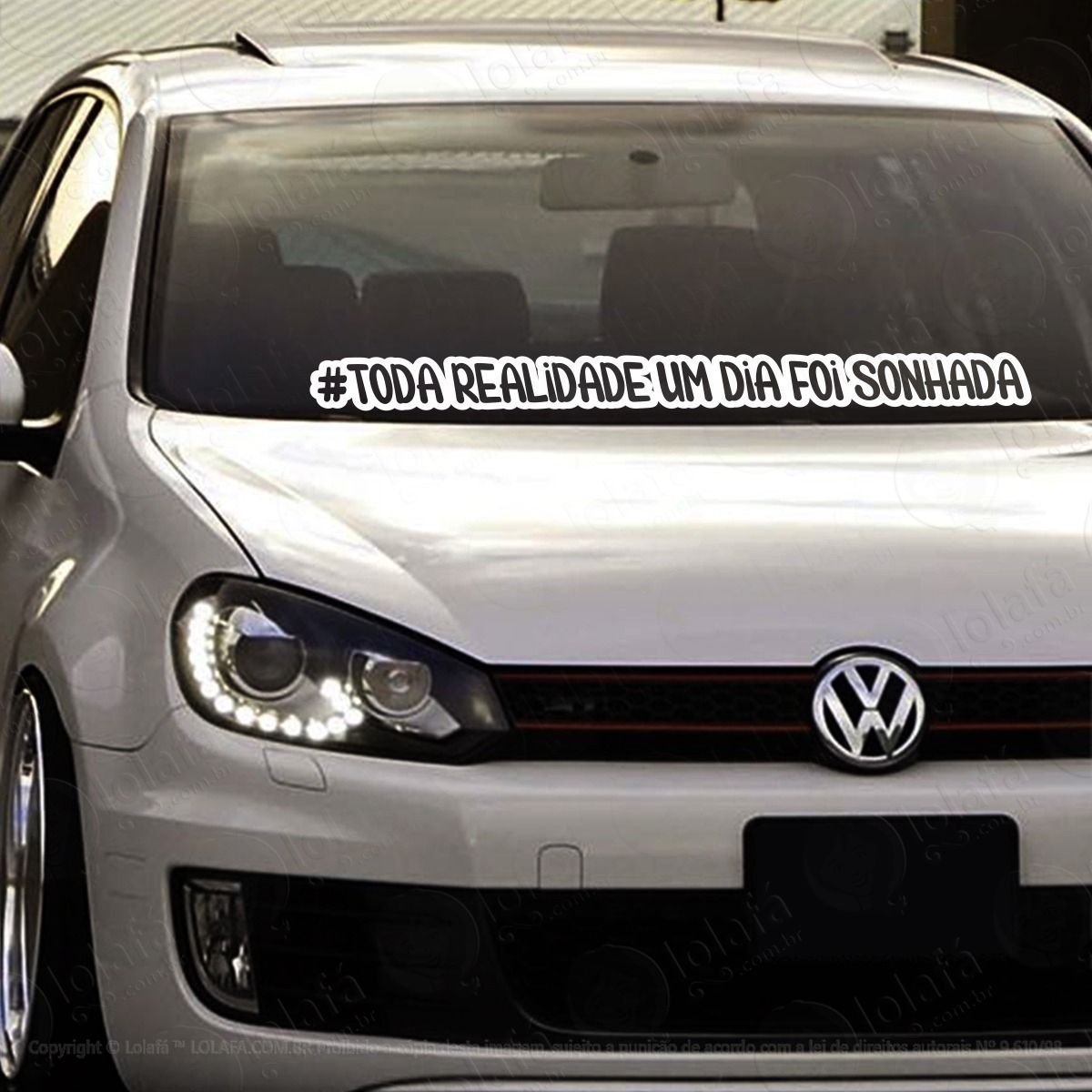 adesivo para brisa frase toda realidade um dia foi sonhada mod:2693