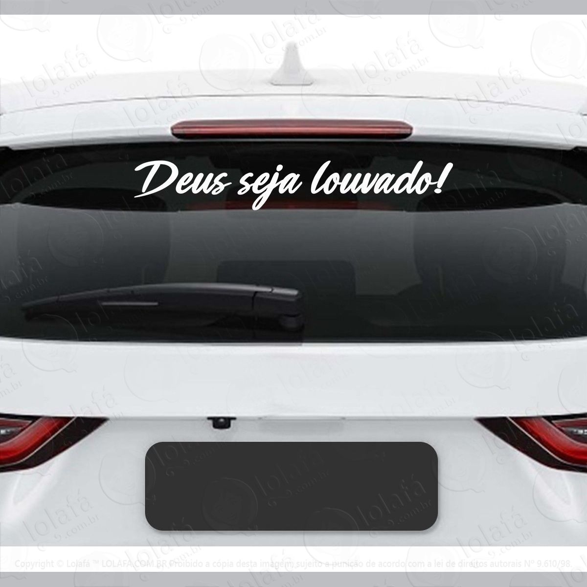 adesivo frase deus seja louvado automotivo carro gospel mod:2718
