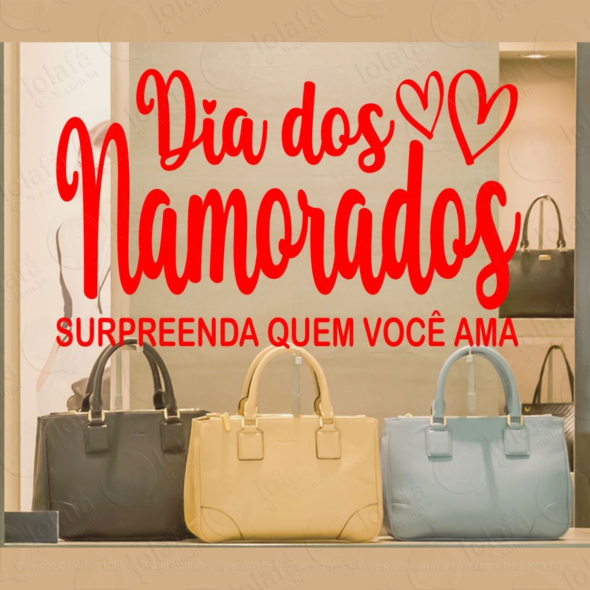 adesivo dia dos namorados vitrine loja roupa fachada mod:2752