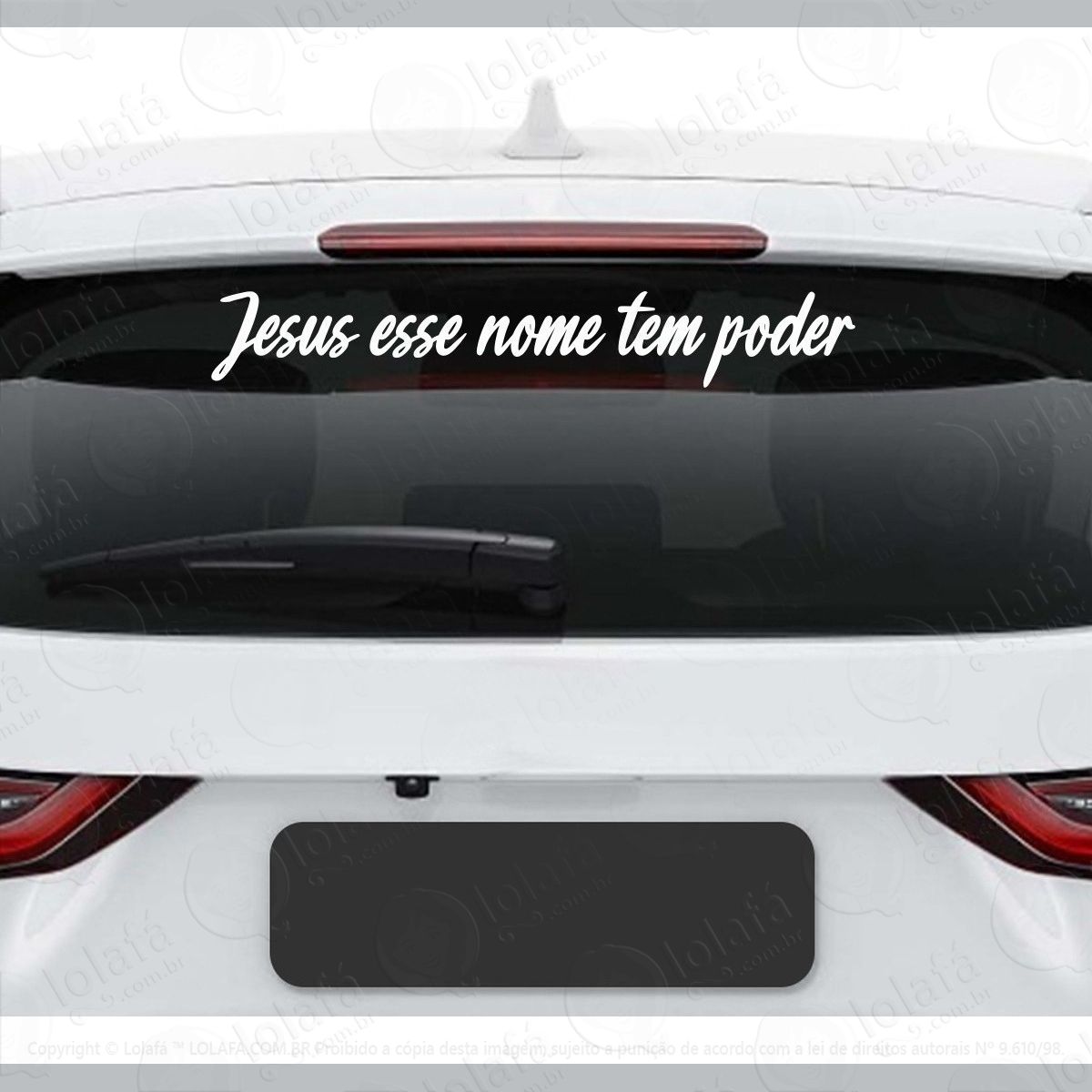 adesivo vidro traseiro jesus esse nome tem poder automotivo mod:2802