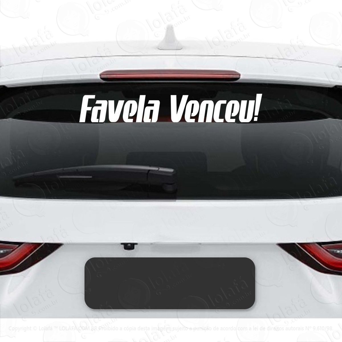 adesivo favela venceu frase som automotivo vidro veiculo mod:2819