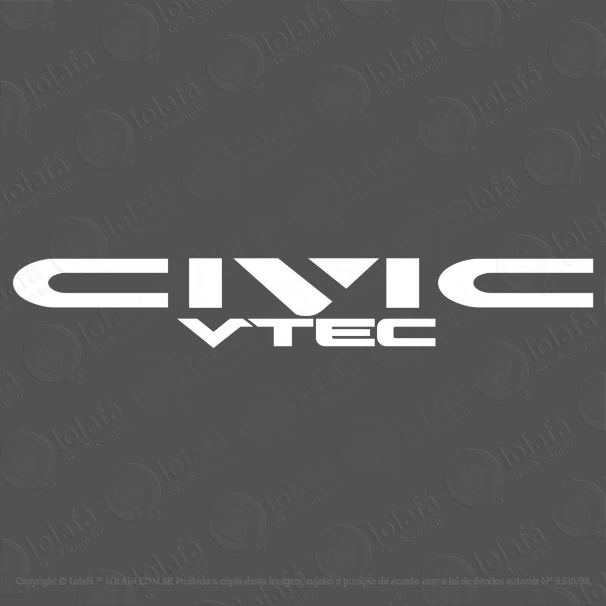 Adesivo Civic Vtec Carro Rebaixado Honda Dub Vidro Veiculo Mod:2845
