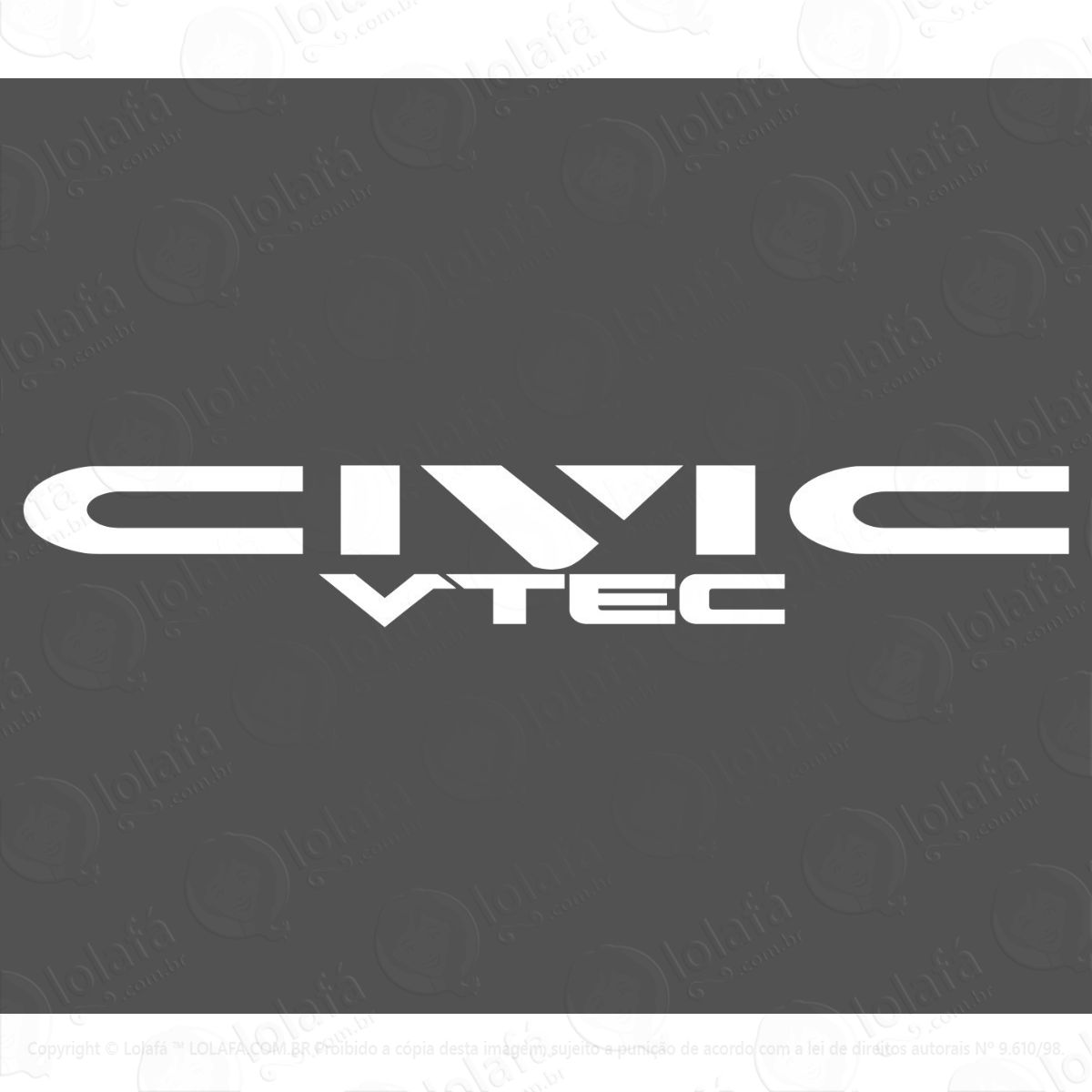 adesivo civic vtec carro rebaixado honda dub vidro vinil mod:2864
