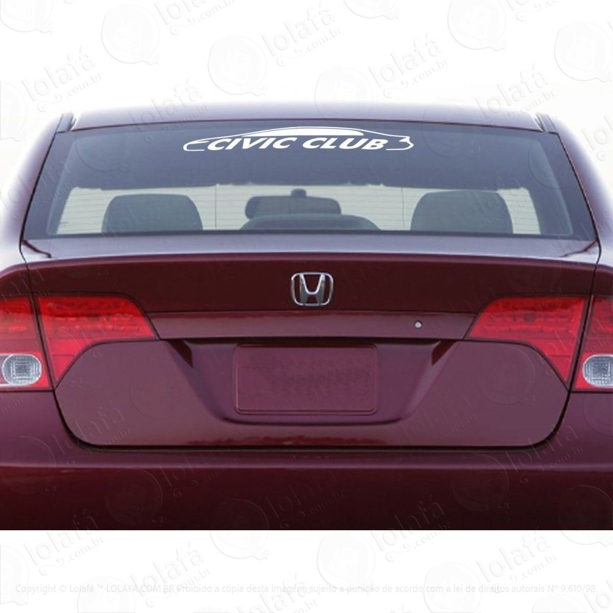 adesivo honda civic club rebaixado som auto vidro vinil mod:2872