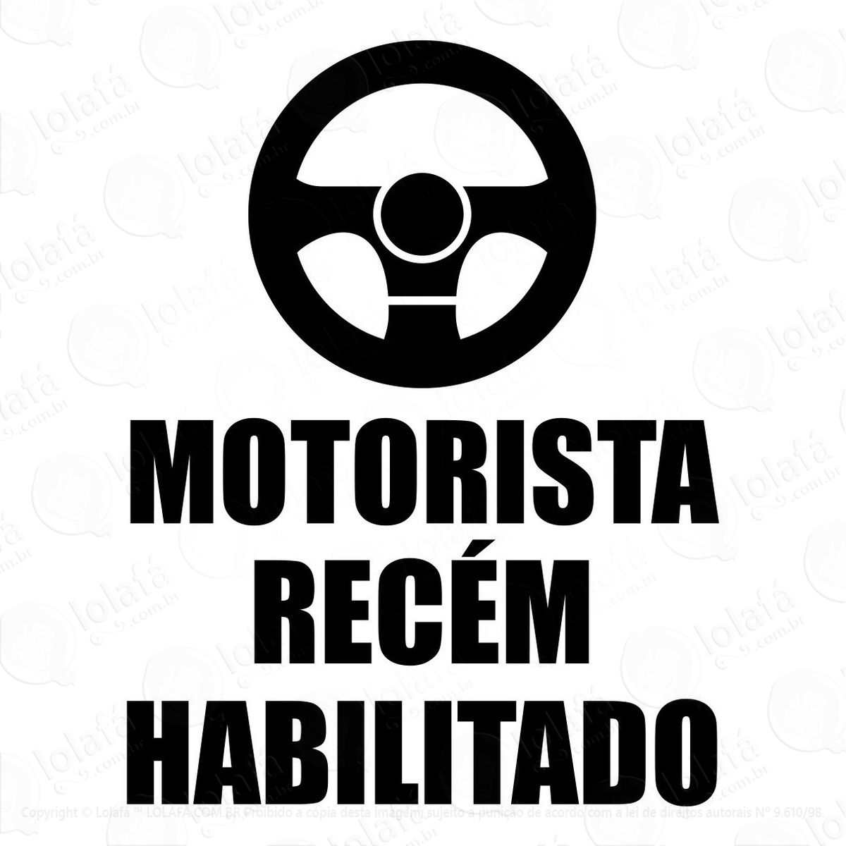 adesivos motorista recem habilitado carro humor 2 unidades mod:3113