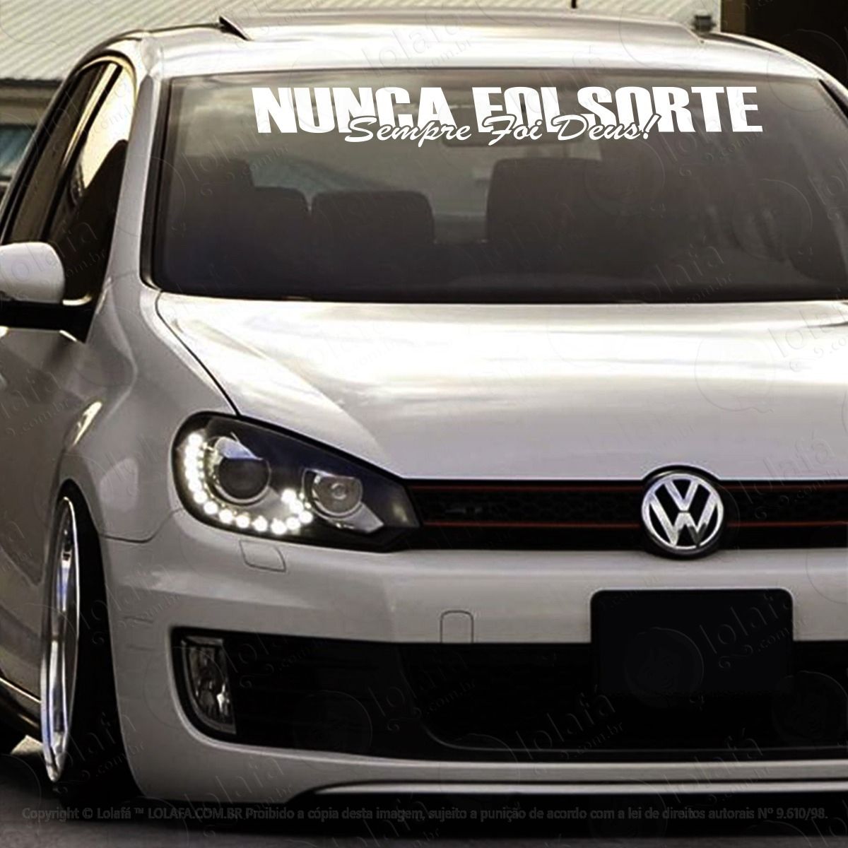 adesivo para brisa nunca foi sorte sempre foi deus carro mod:3118