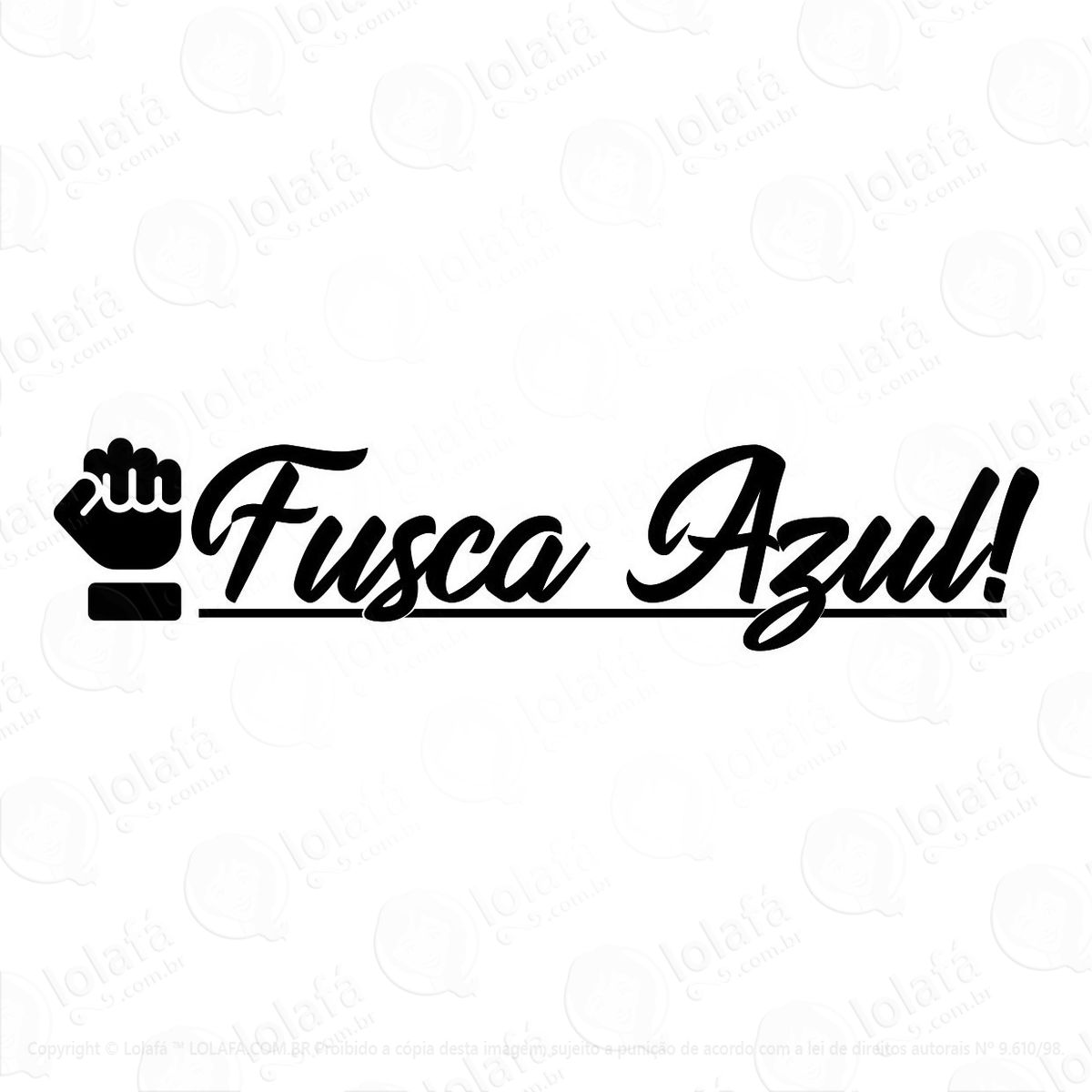 adesivo fusca azul soco frase carro vw sátira humor mod:3122