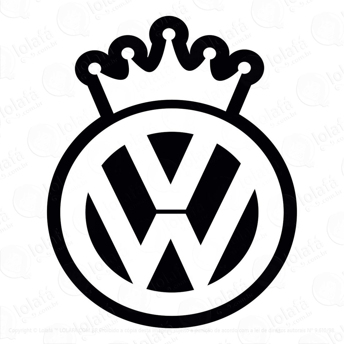 Adesivo Carro Coroa Vw Volkswagen Rebaixado Som Automotivo Mod:3130