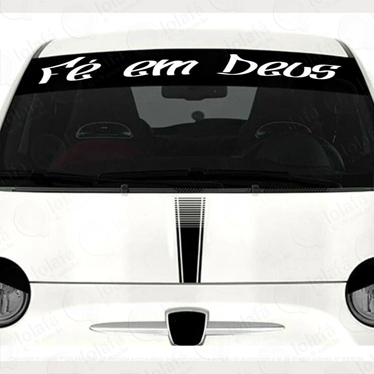 Adesivo Carro Fé Em Deus Som Auto Dub Rebaixado Parabrisa Mod:3233